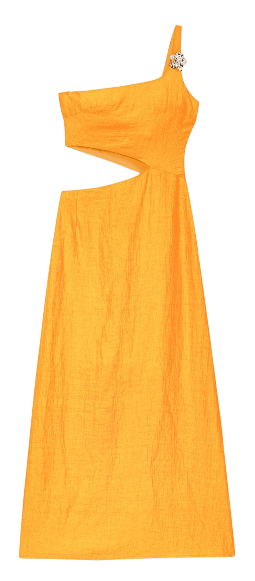 Robe longue unie en lin mélangé MAJE Orange