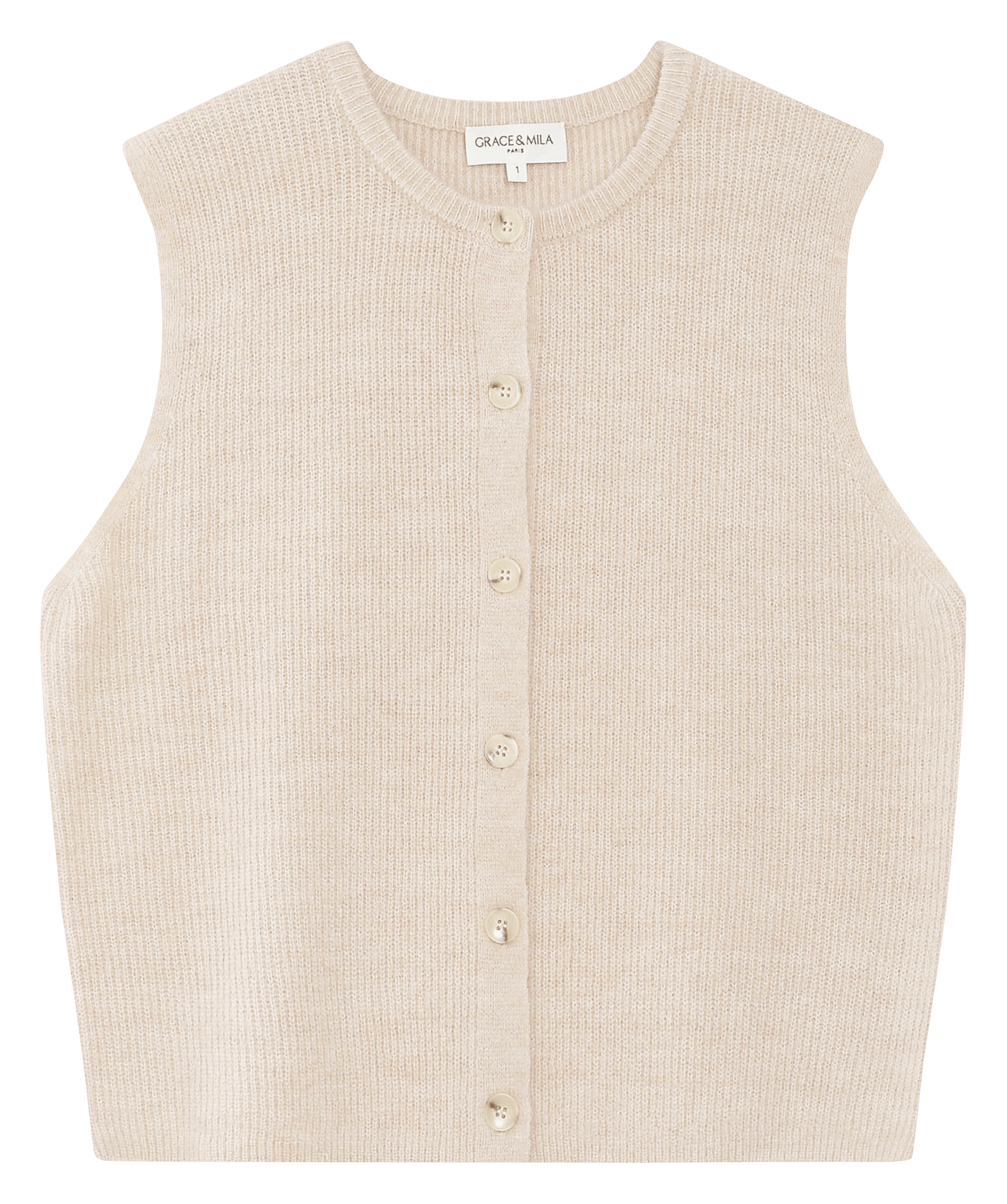Top col rond  GRACE ET MILA Beige