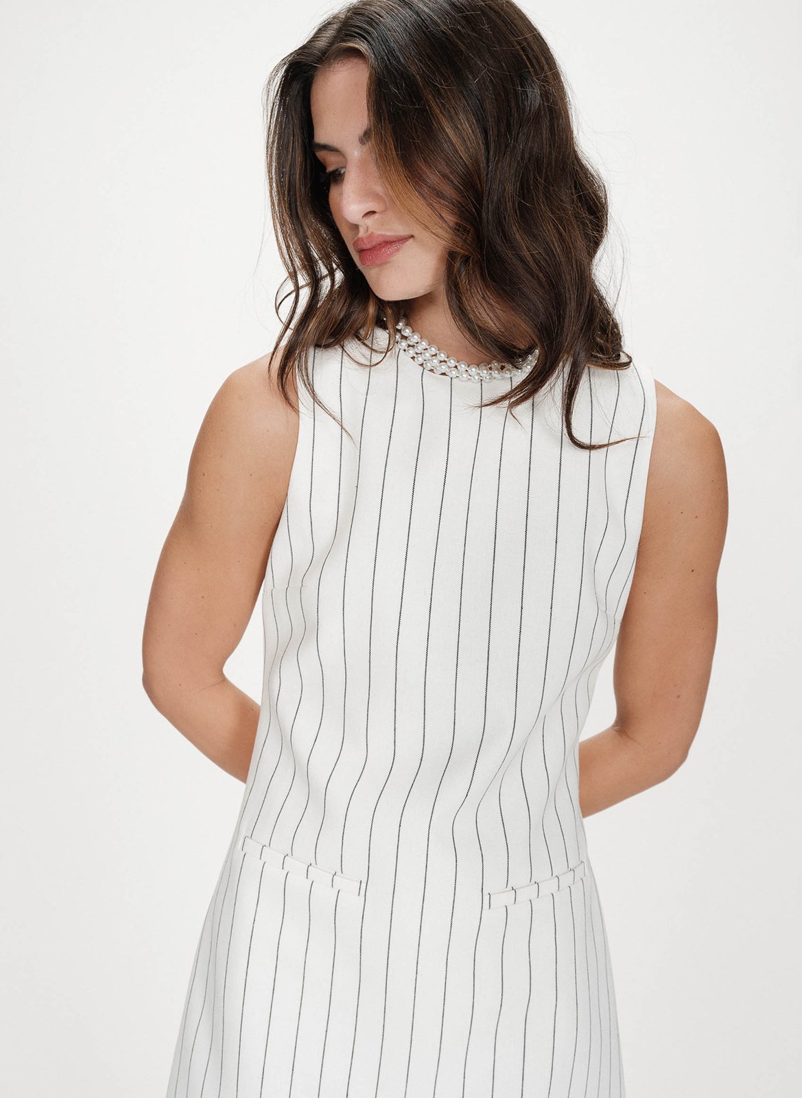 Robe courte col rond GRACE ET MILA White