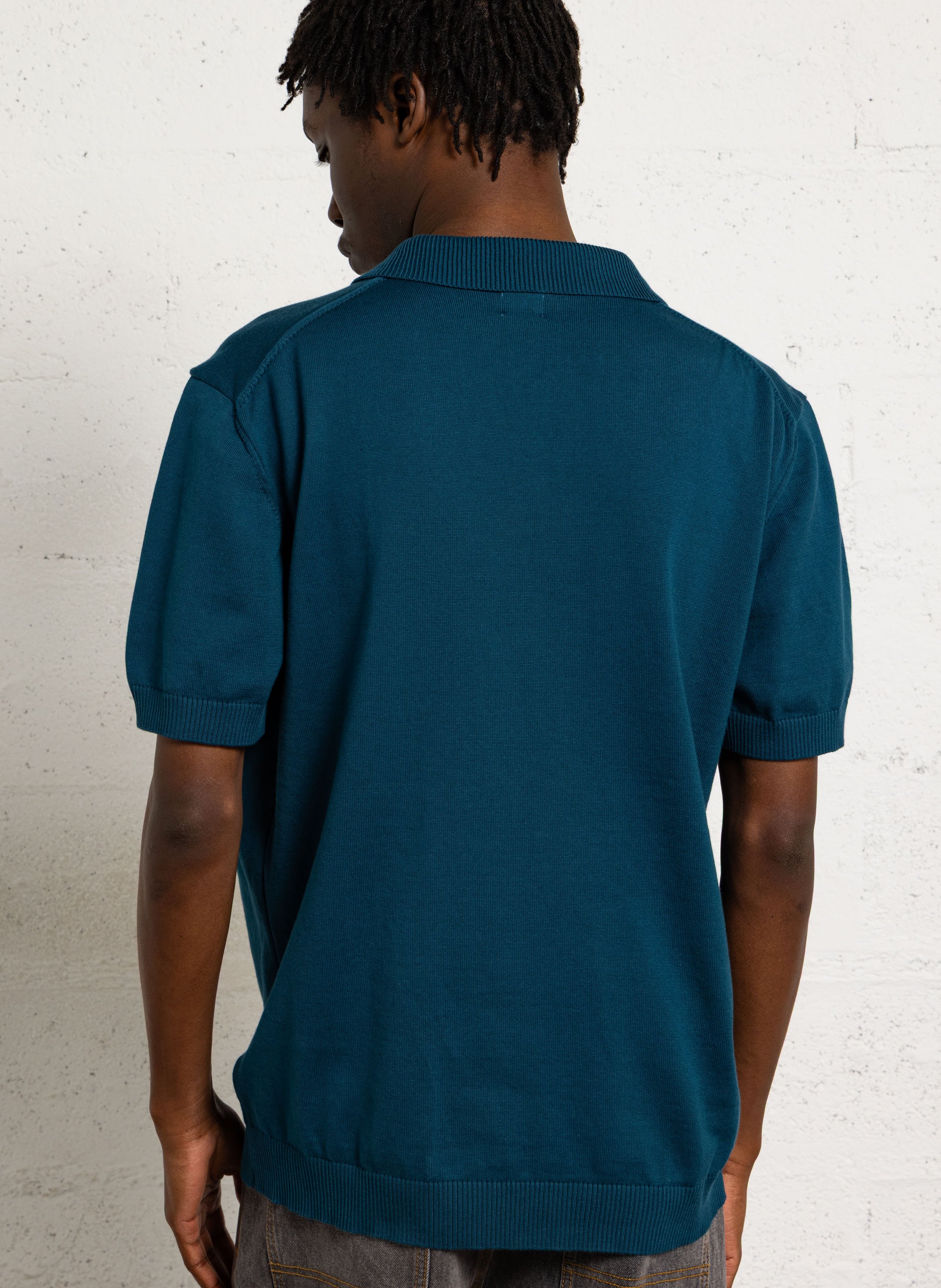 Gerade geschnittenes Poloshirt aus Baumwolle AU PRINTEMPS PARIS Blau