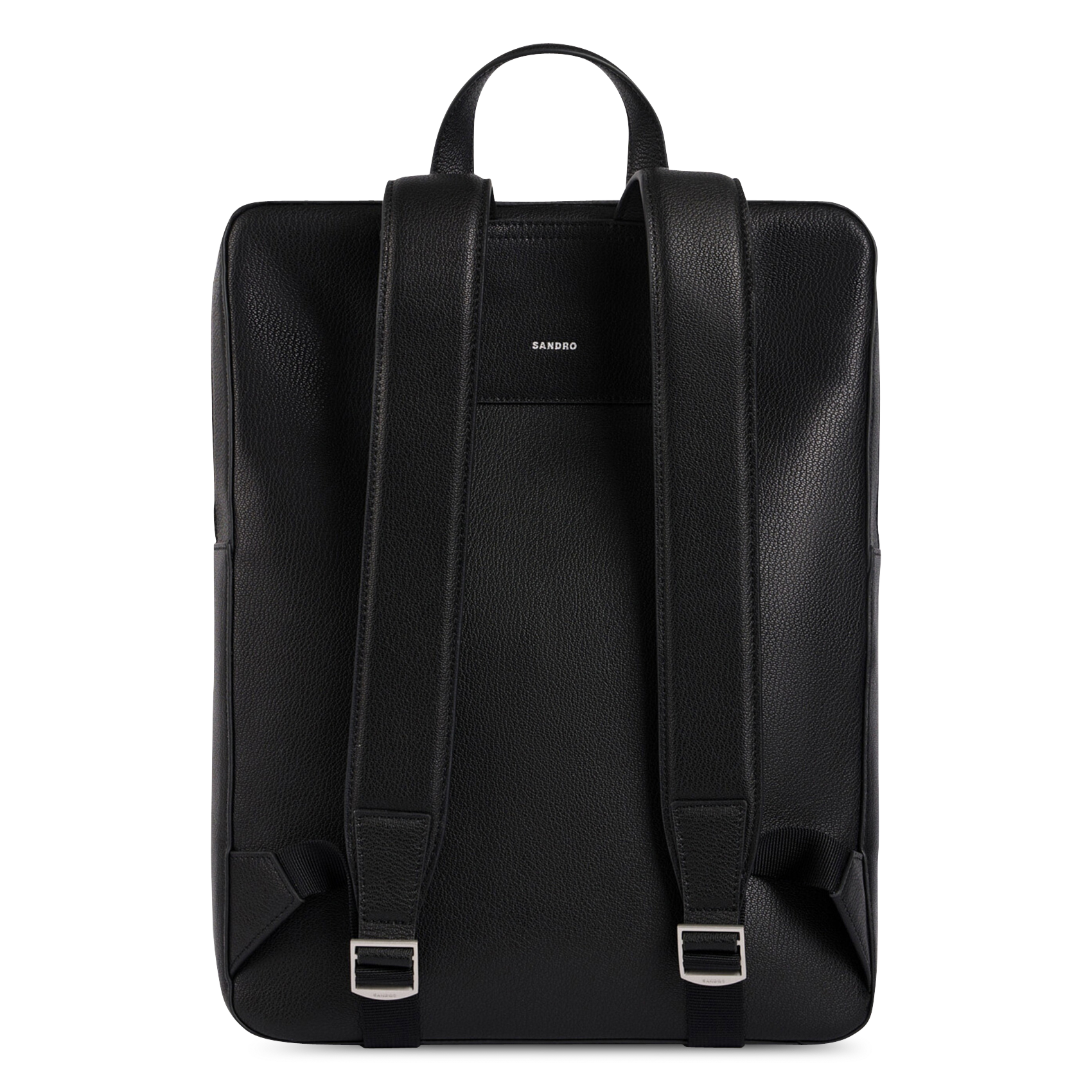 Sac à dos à rabat zippé uni SANDRO Noir