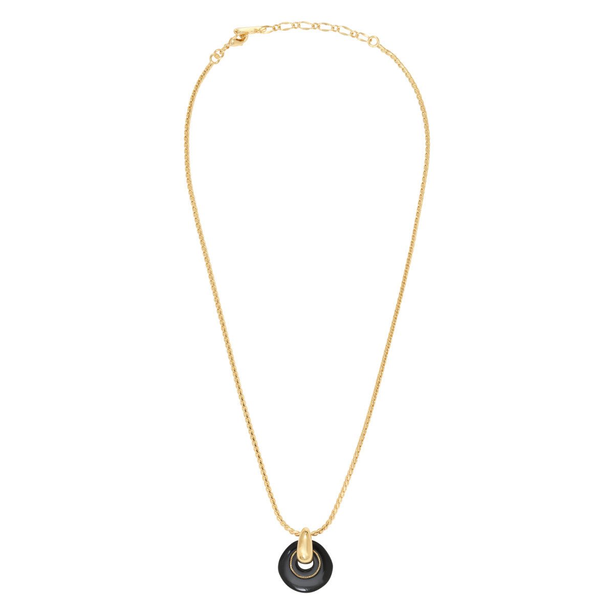 Pendant Necklace in Fine Gold Plating SATELLITE PARIS Black