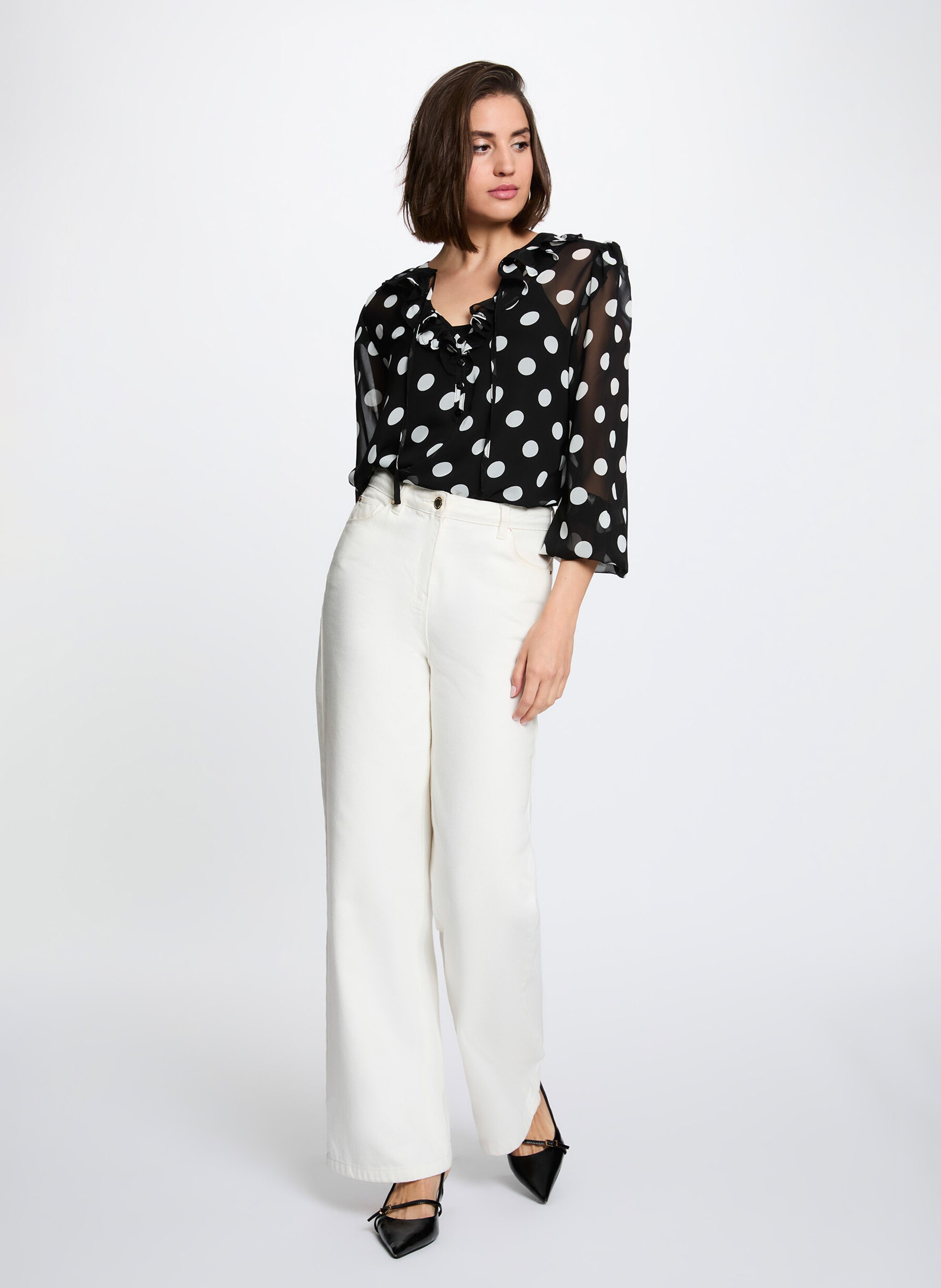 Gerade geschnittene Bluse mit Print MORGAN Mehrfarbig