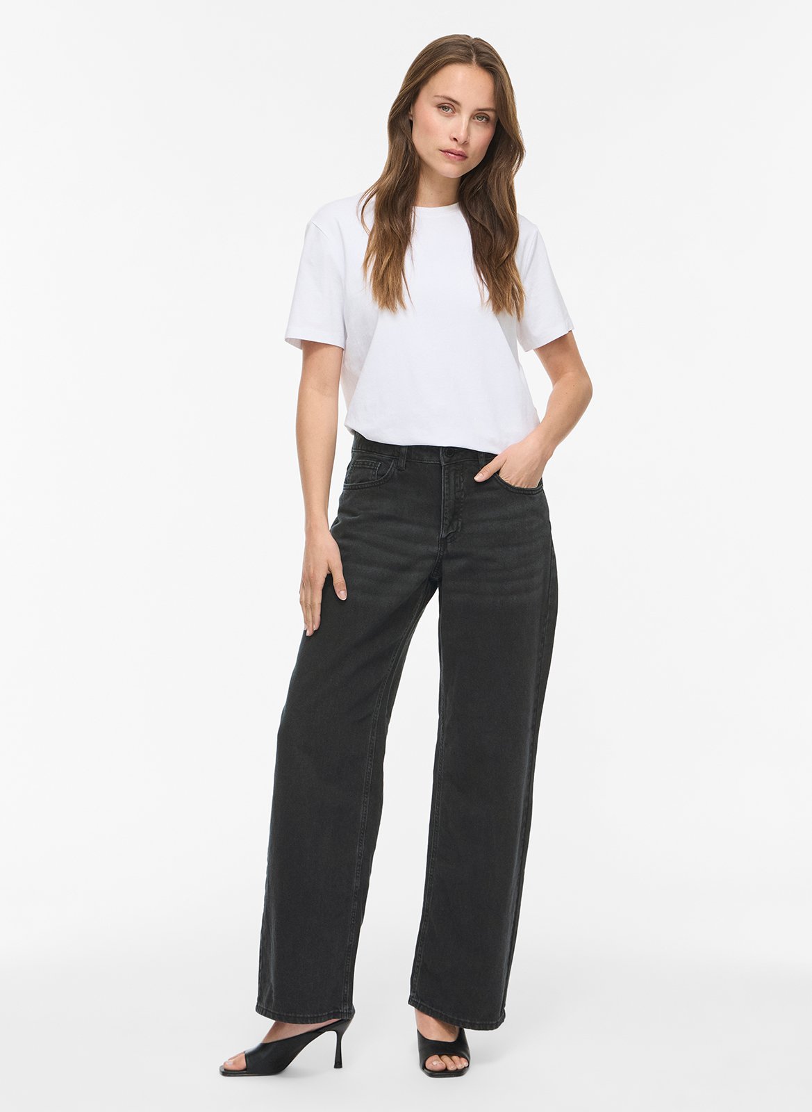 Jean large uni  VILA Noir