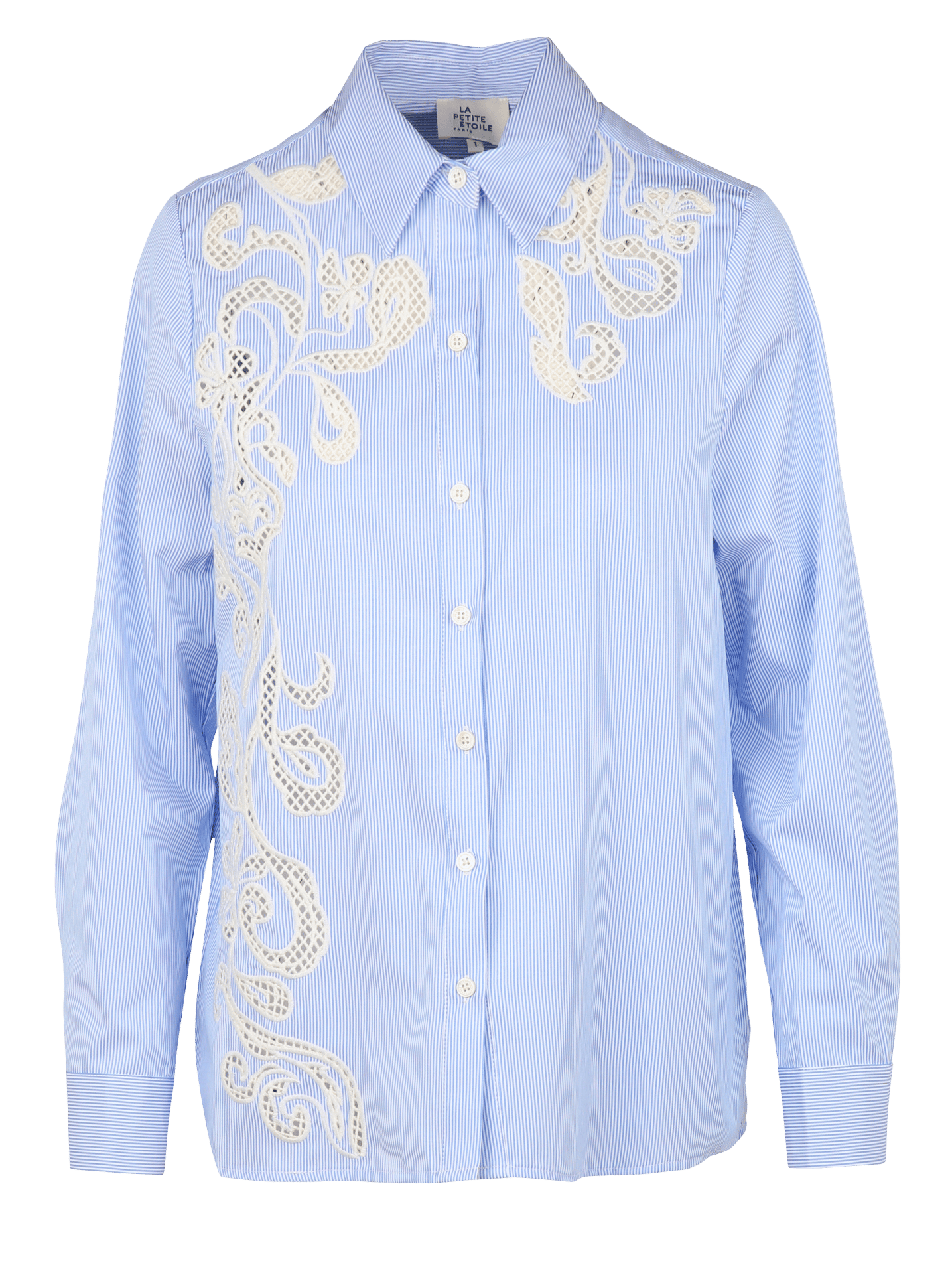 Striped embroidered shirt LA PETITE ETOILE Beige