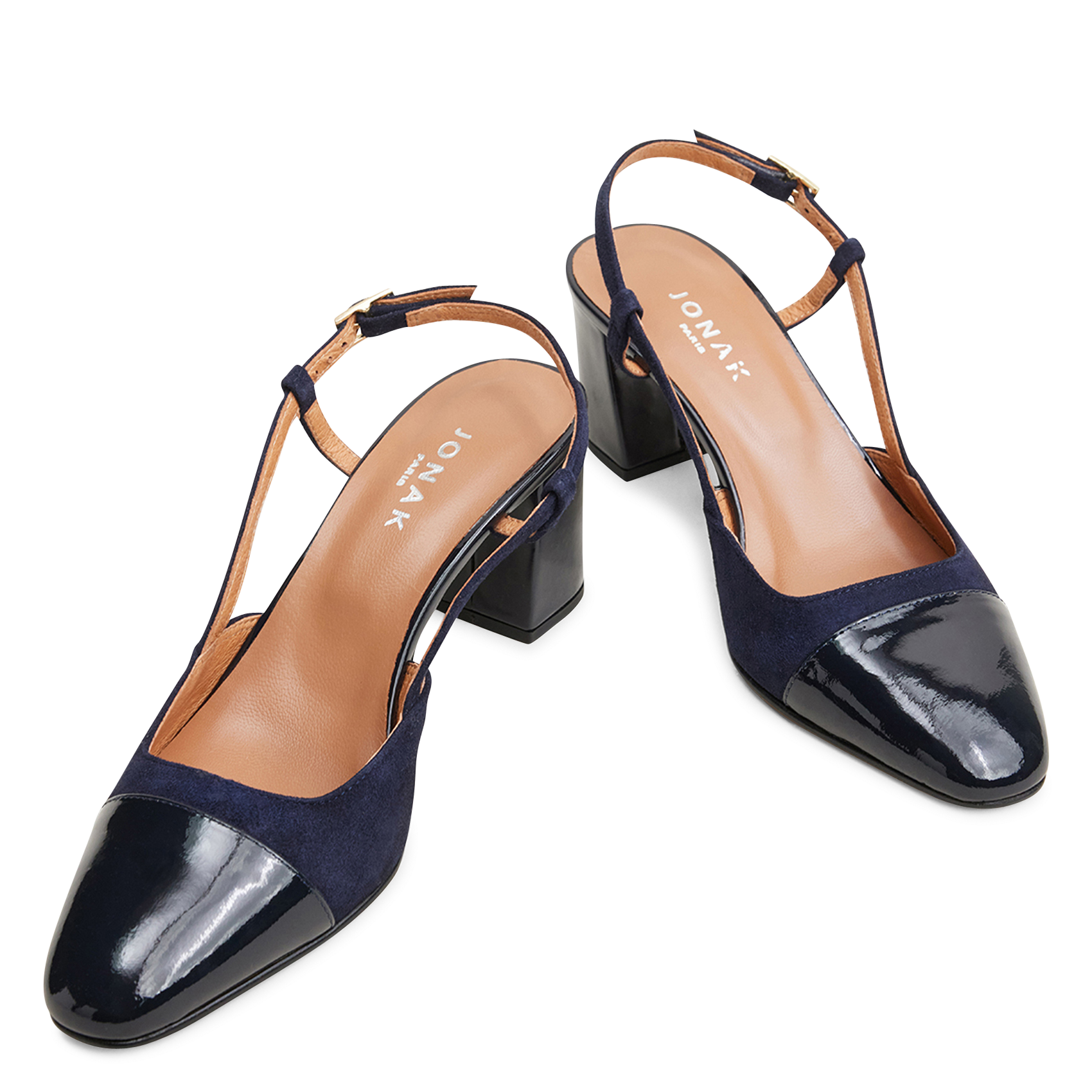 Slingbacks aus zweifarbigem Leder JONAK Blau