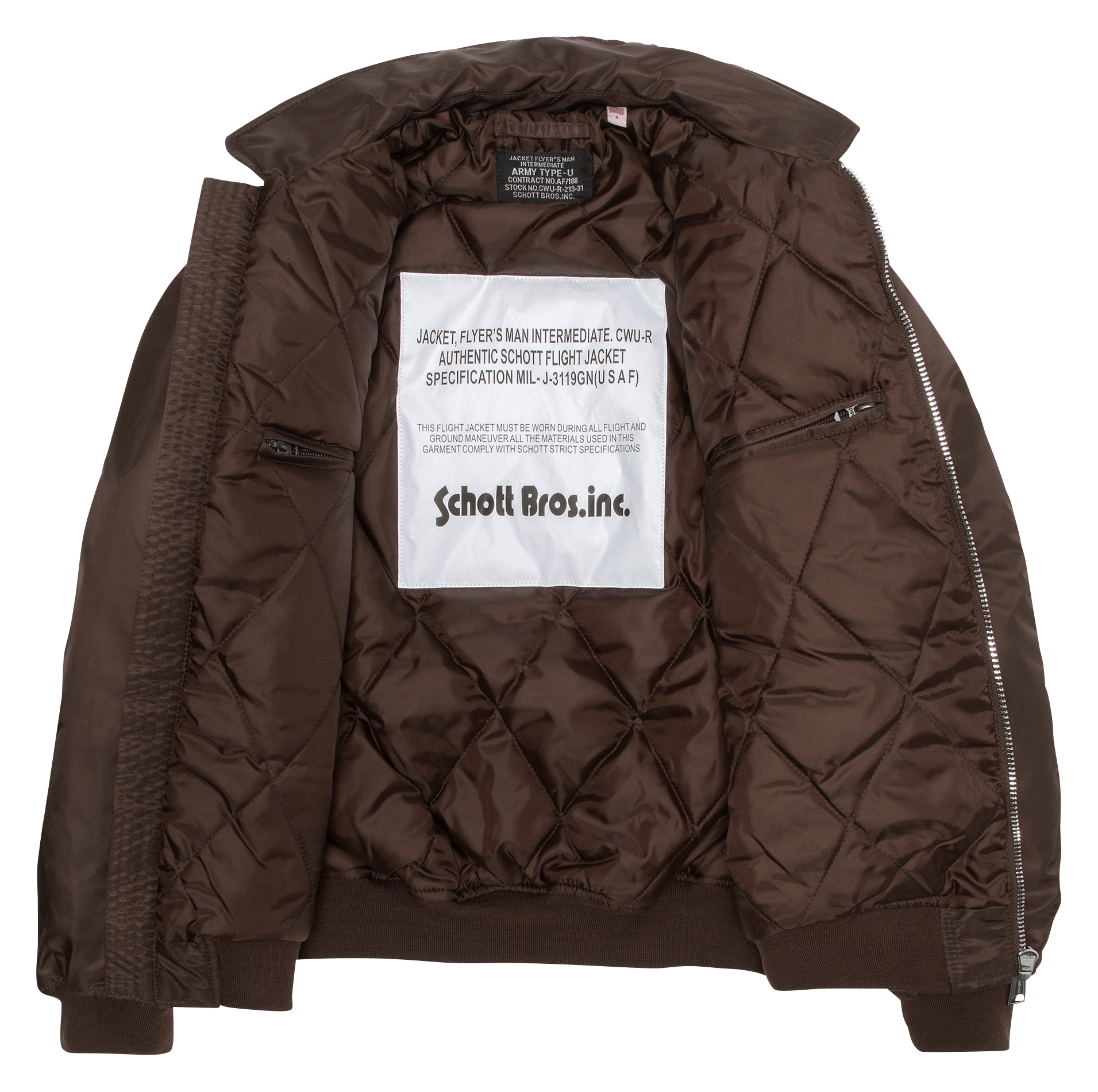 Oversized zip-up jacket SCHOTT Brown