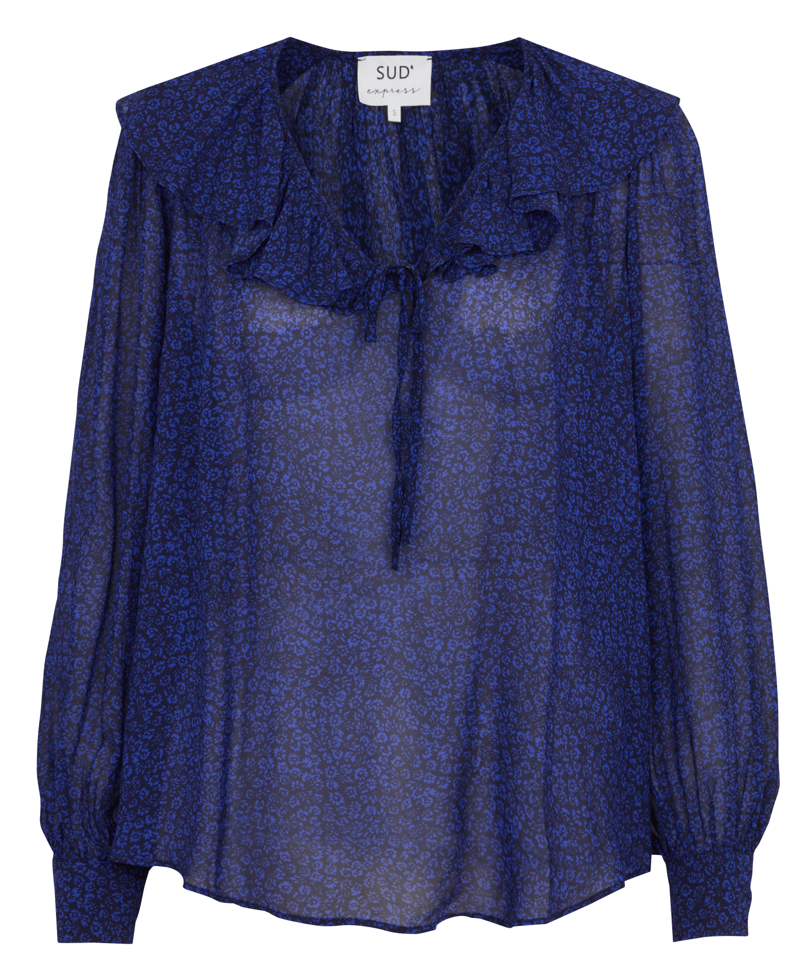 Long-sleeved top with floral print SUD EXPRESS Blue