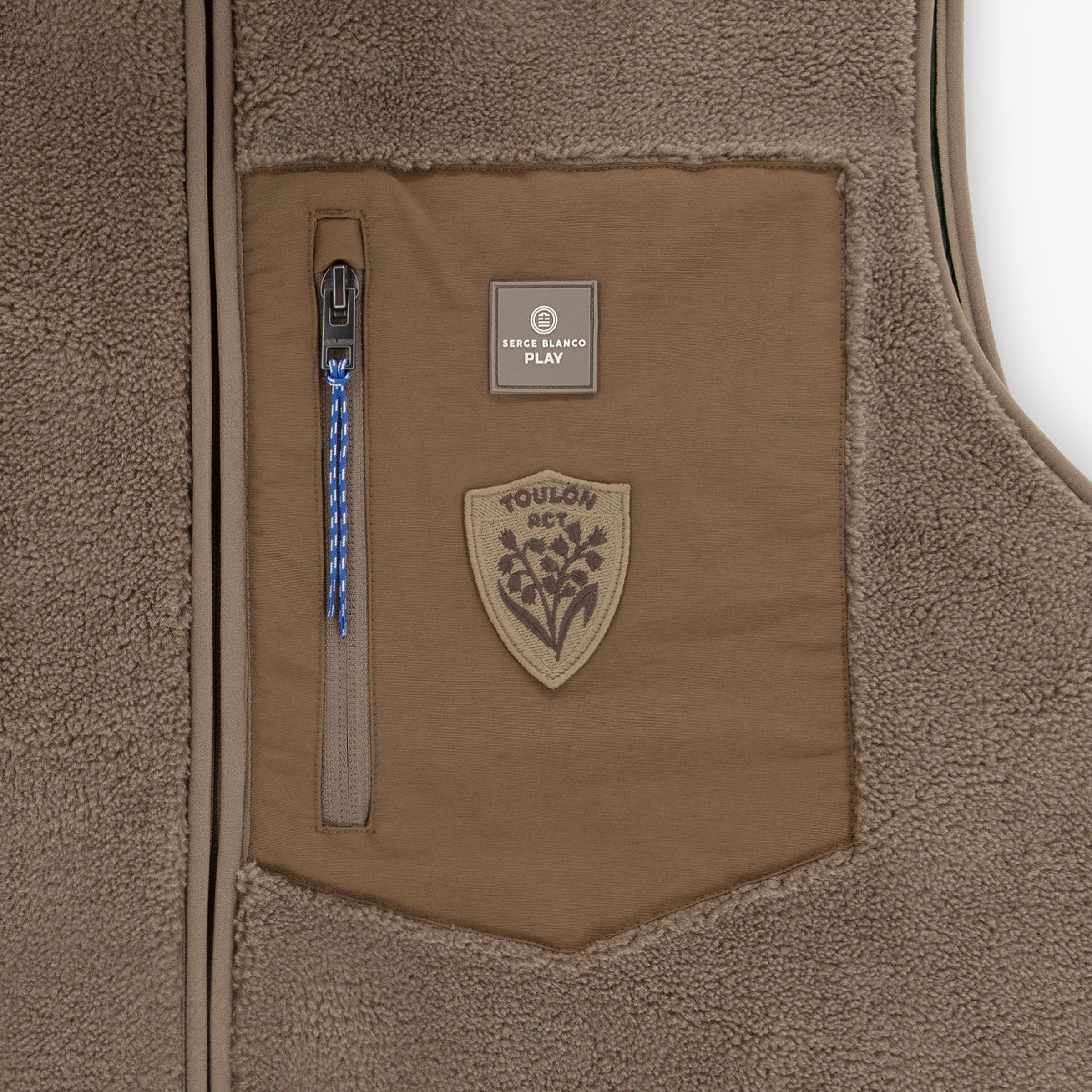 Sleeveless sherpa fleece gilet SERGE BLANCO Beige