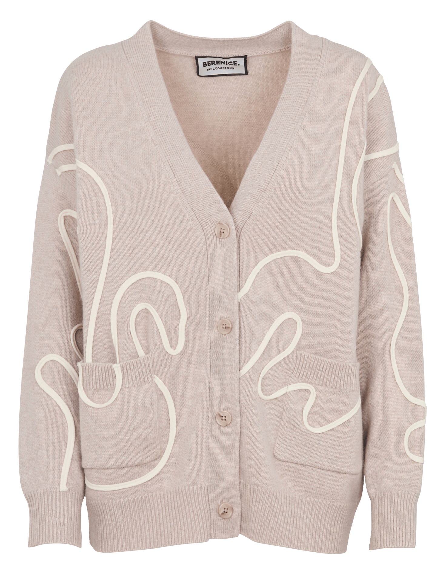 Gilet col V en laine BERENICE Beige