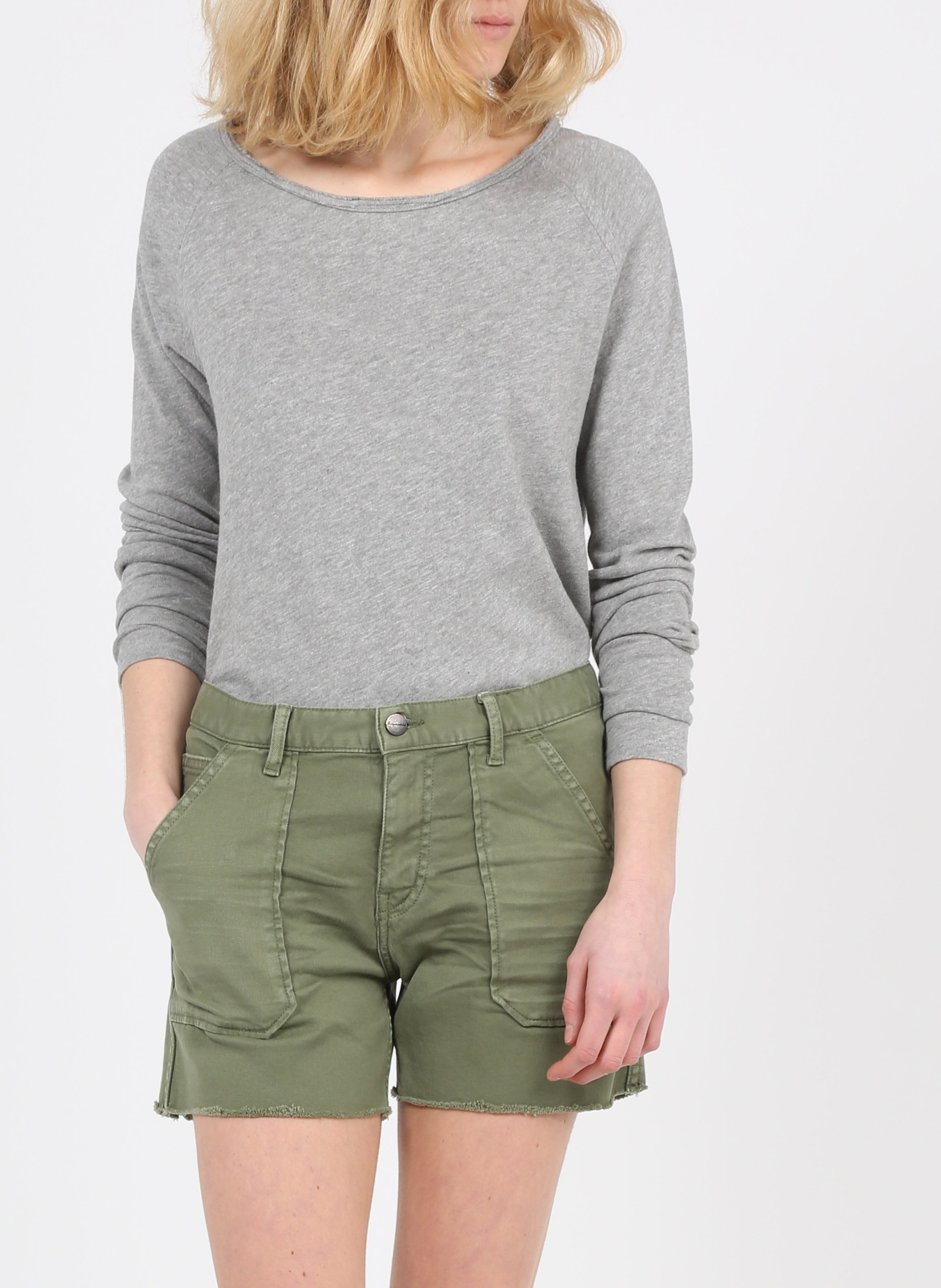 Tee-shirt col rond en coton Gris