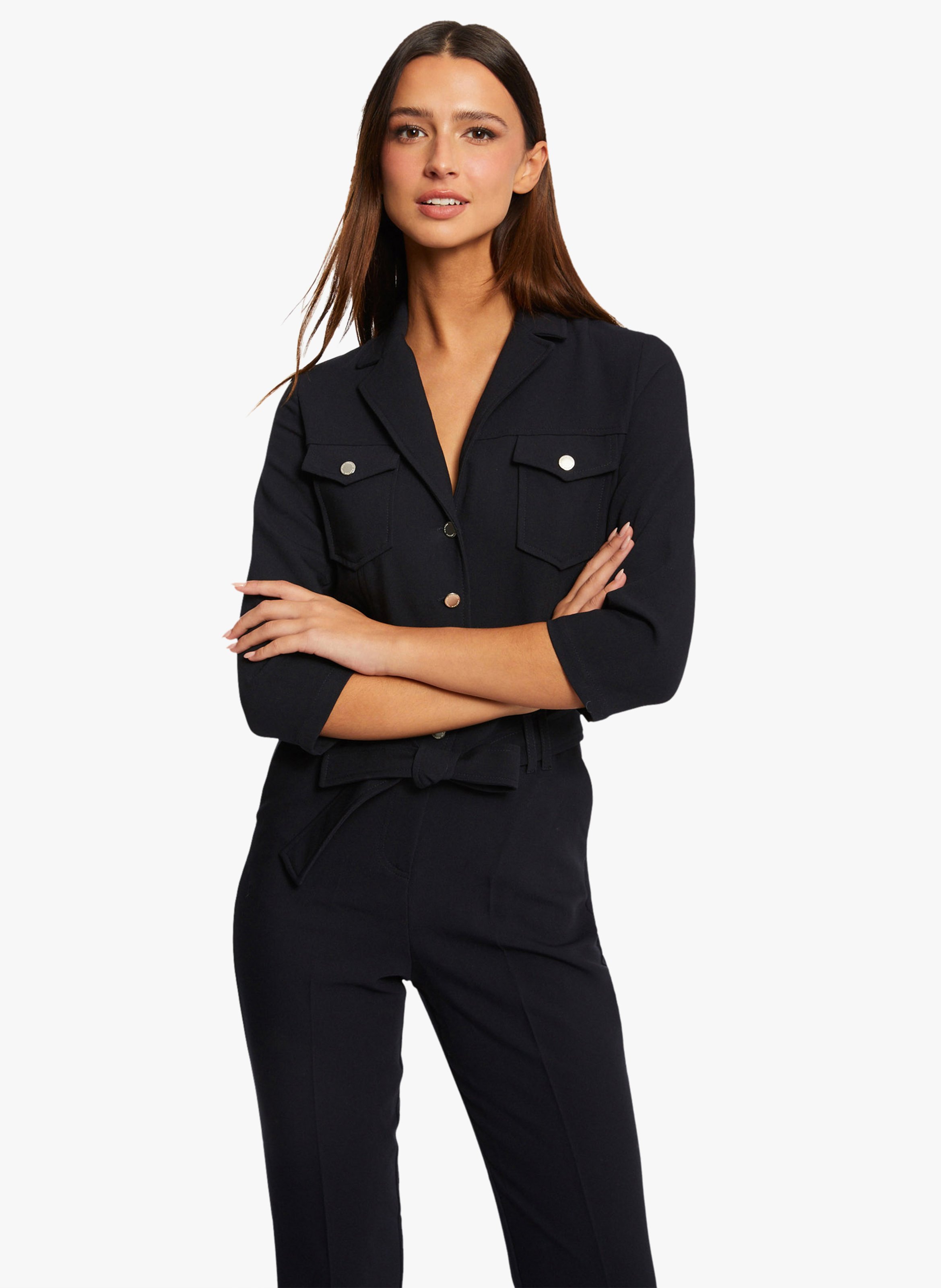 Belted Straightleg Jumpsuit Marine Women Place des Tendances