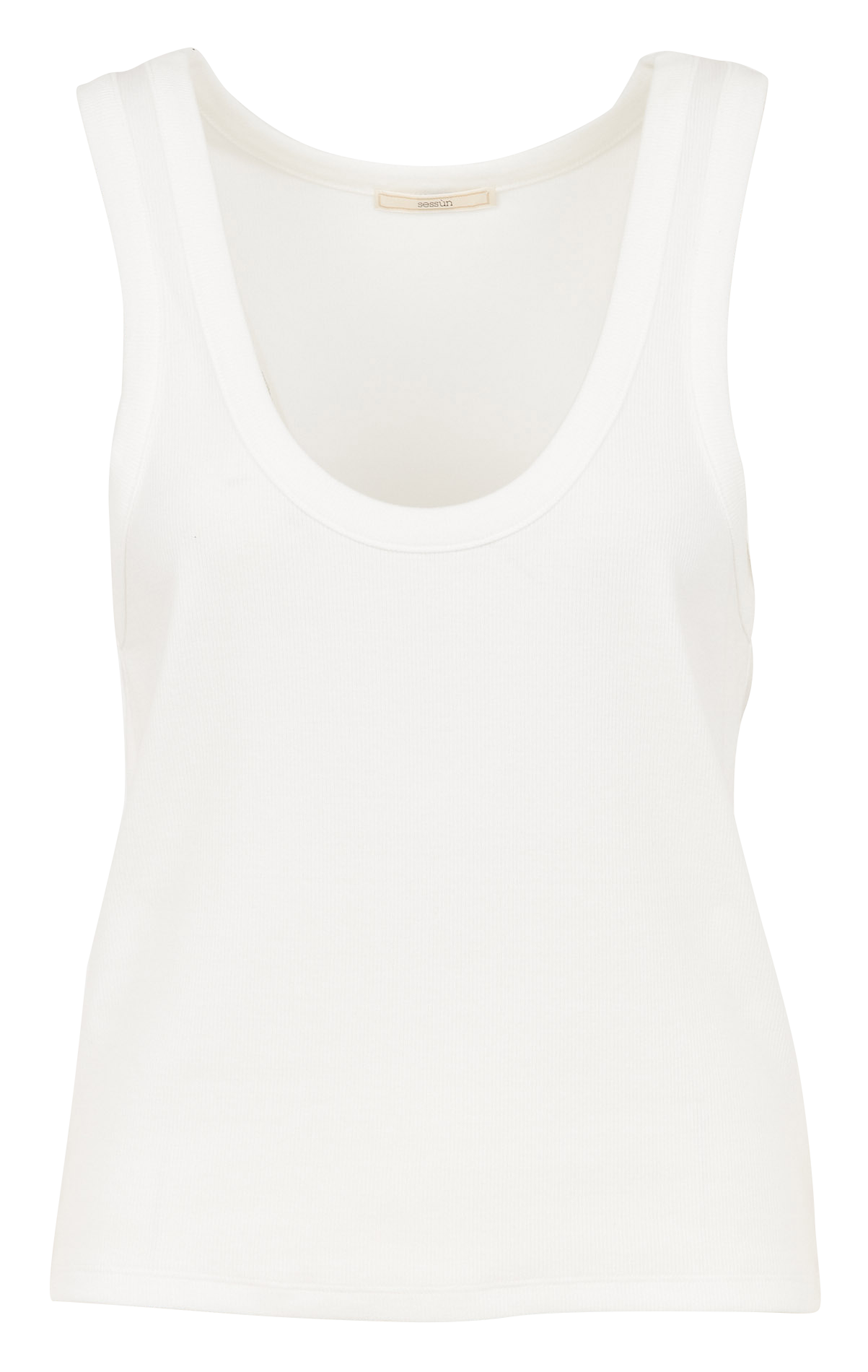 Rundhals-Tanktop aus Baumwoll-Mix SESSUN Weiss