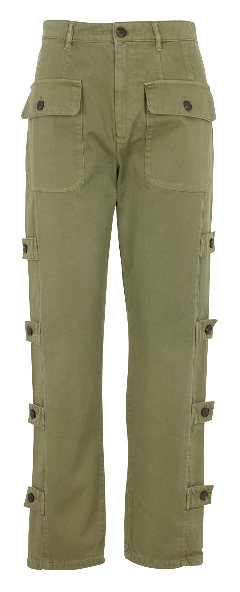 Straight-leg cotton pants PINKO Khaki