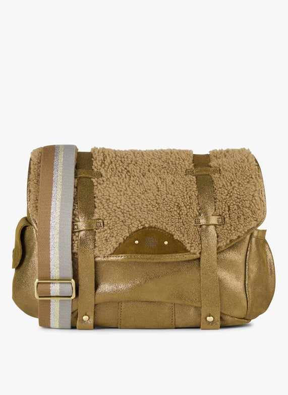Leather messenger bag Khaki Mila louise Women Place des Tendances