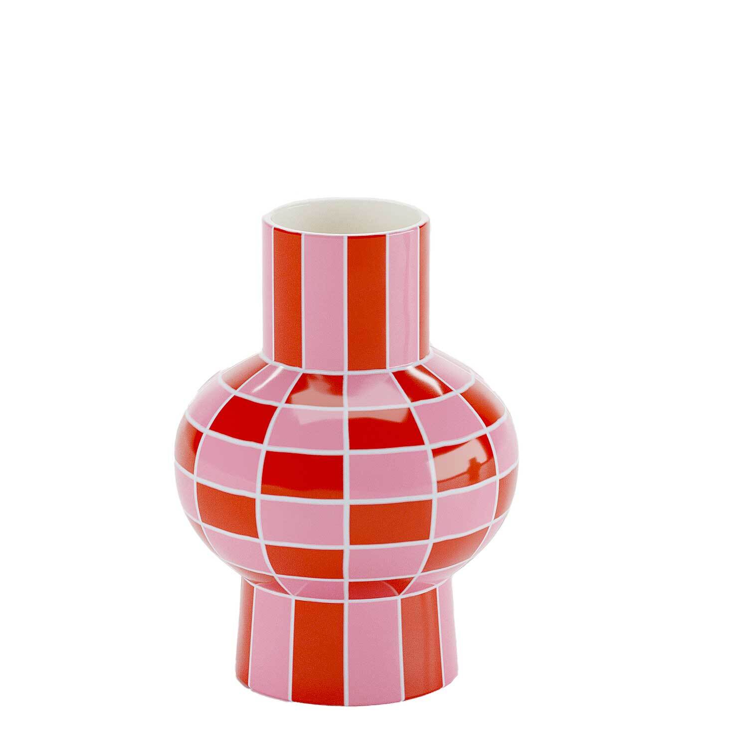 Ceramic vase with checkerboard pattern POTIRON PARIS