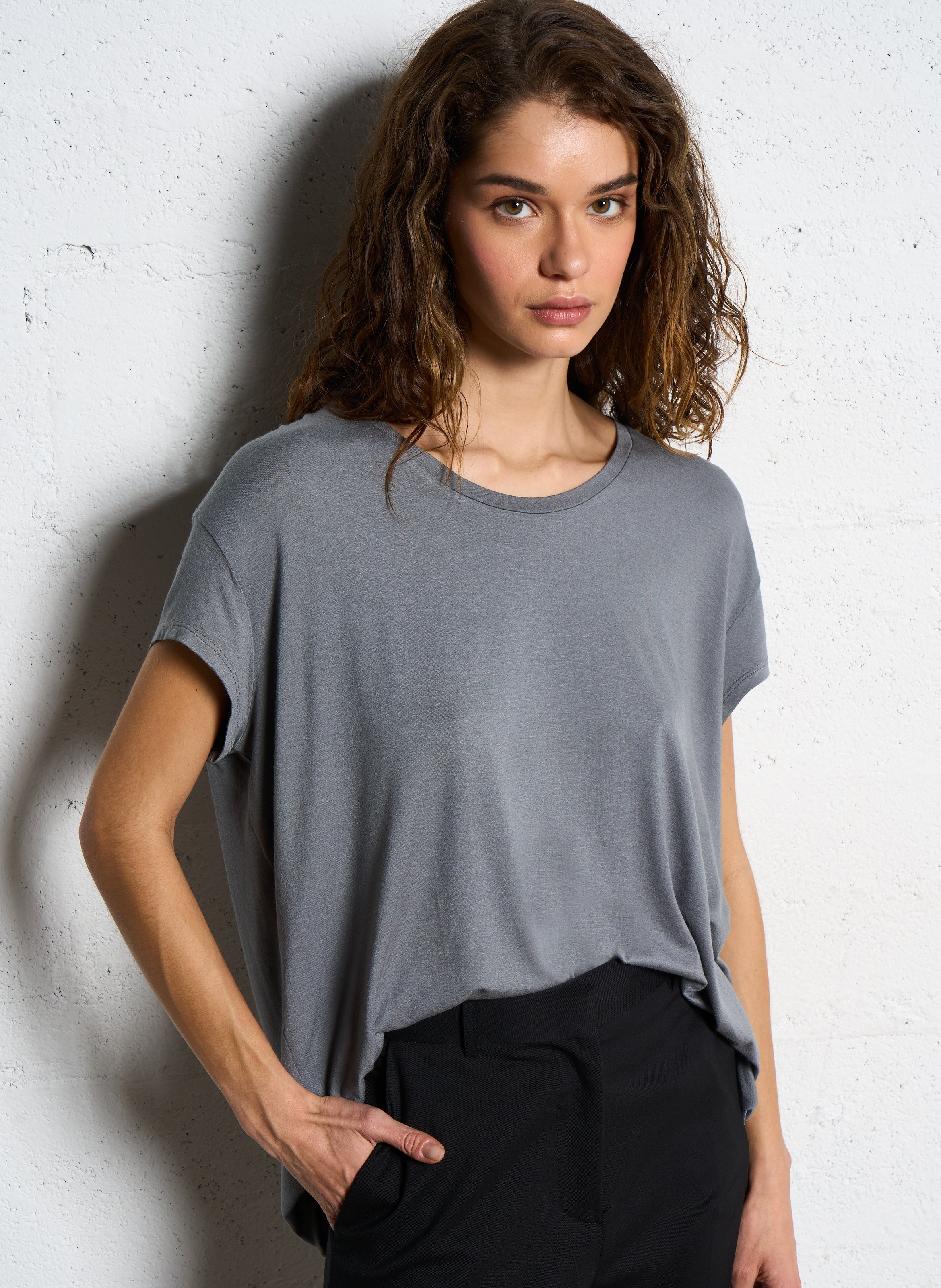 Tee-shirt col rond MARGAUX LONNBERG Argent