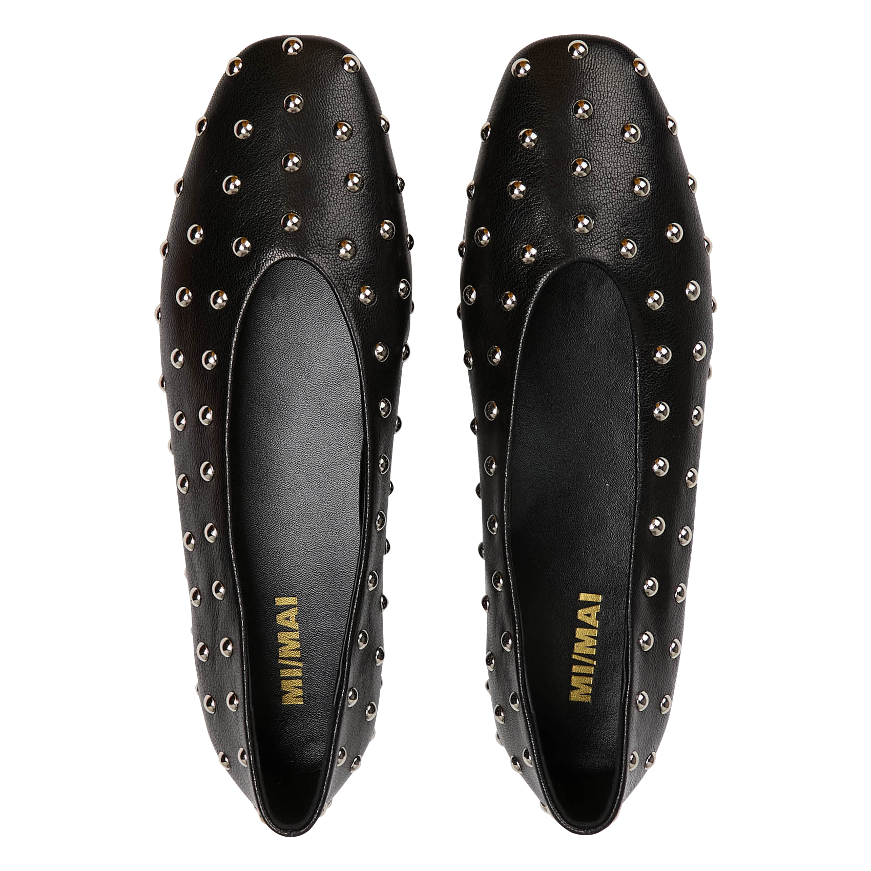 Ballerines cloutées en cuir MI/MAI Noir