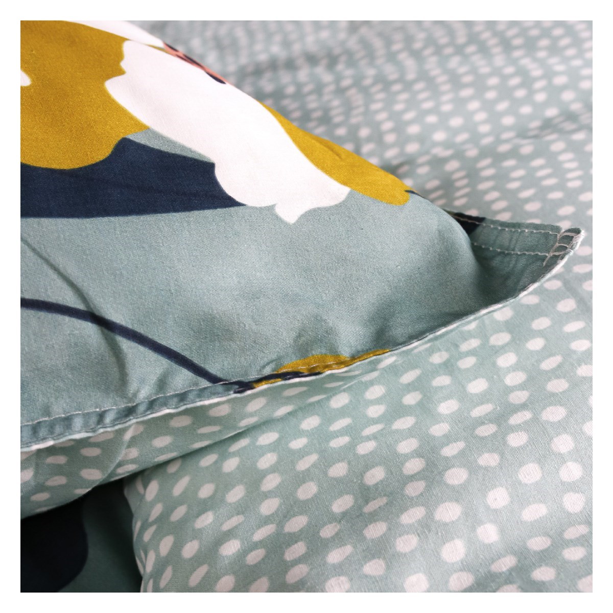 Floral printed cotton bedding set TODAY LINGE DE MAISON Blue