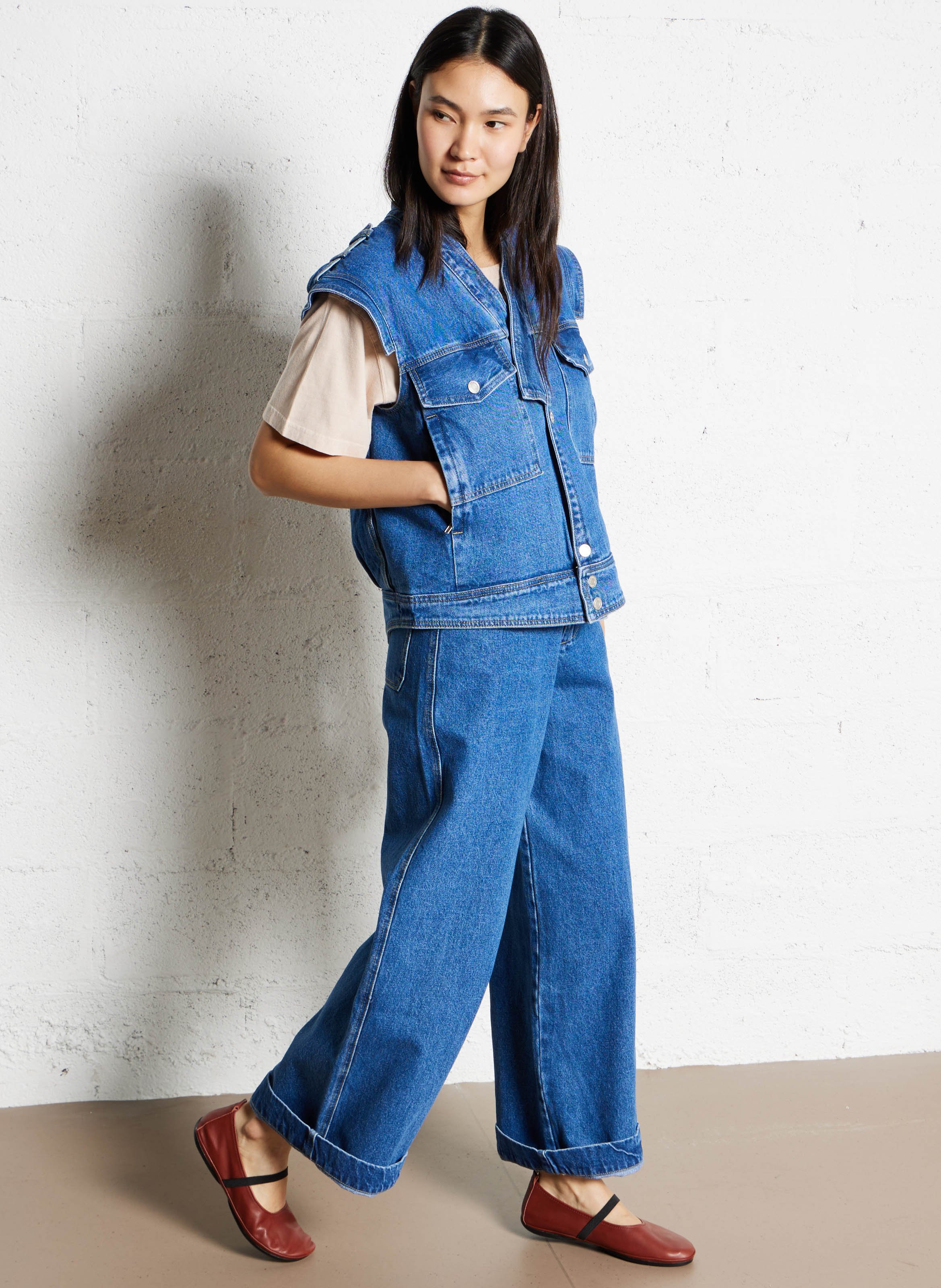 Gekleurde straight-fit jeans met 5 zakken LOLLYS LAUNDRY Blauw