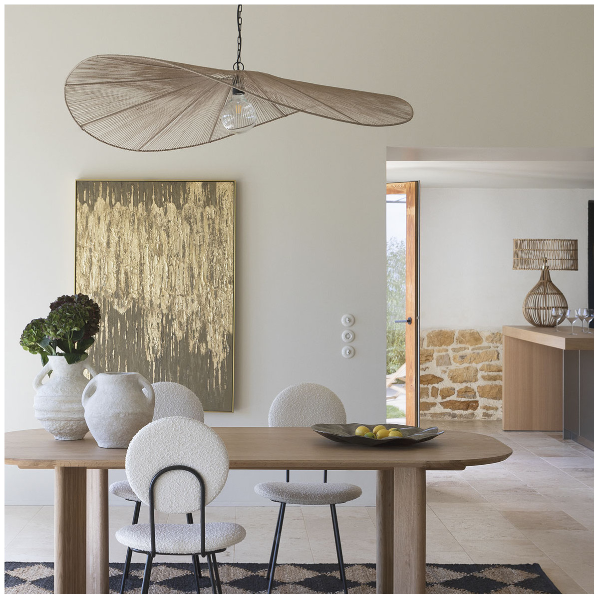 Suspension jute naturel BLANC D'IVOIRE Beige