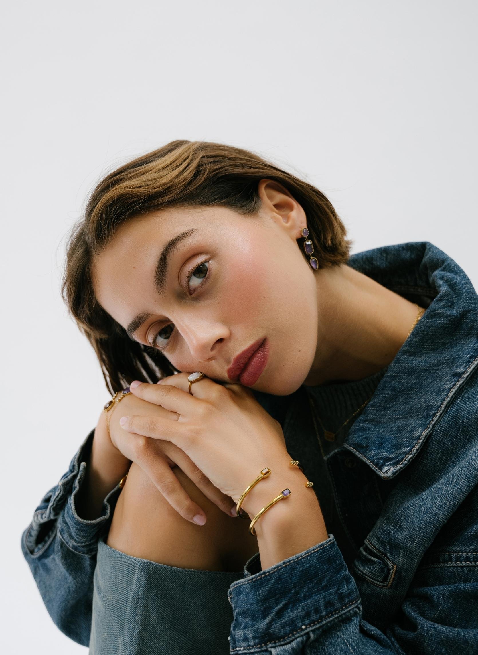 PERSEPHONE - Stainless steel earrings for pierced ears AEC Paris Purple