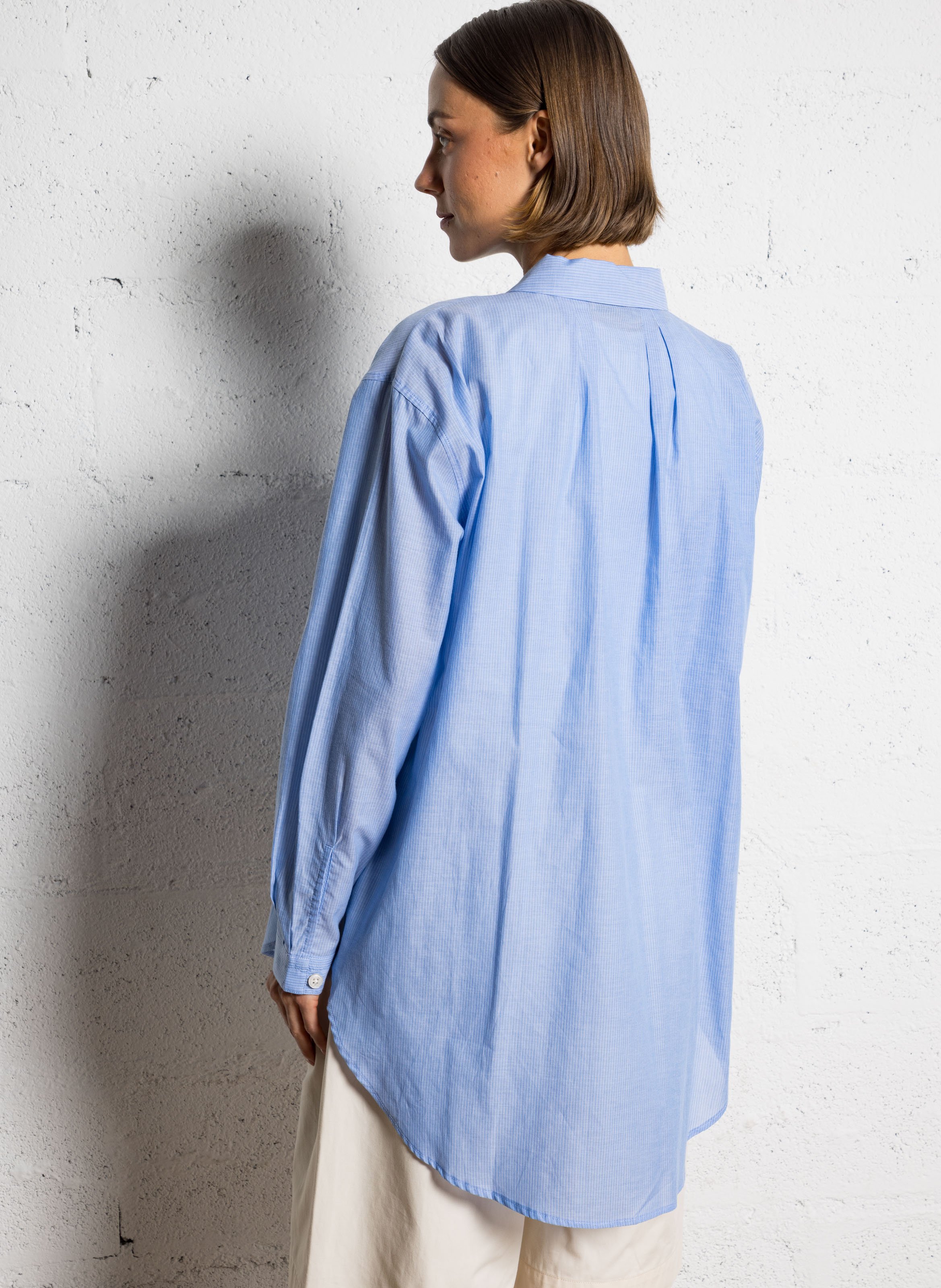 Long loose-fit cotton shirt RUE DE TOKYO Blue
