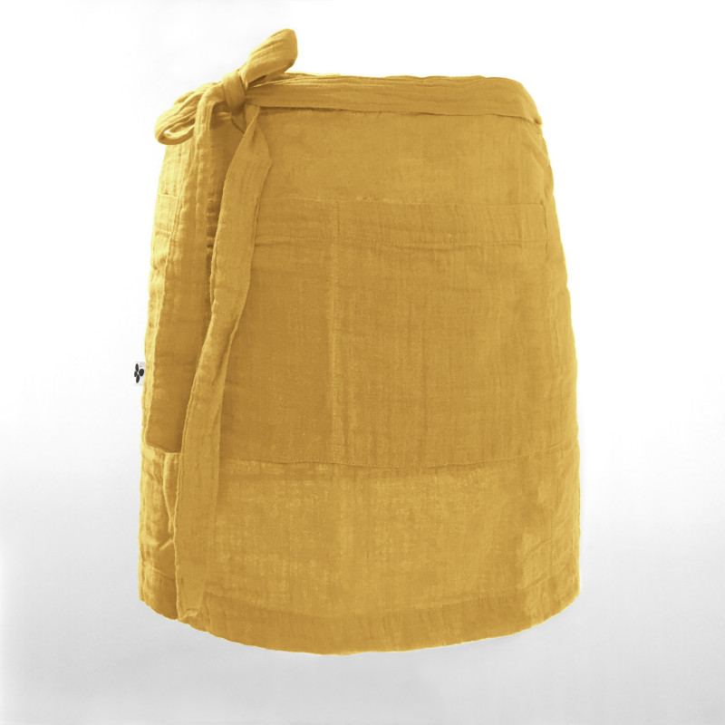 Chef apron in cotton gauze L'EFFET PAPILLON Yellow