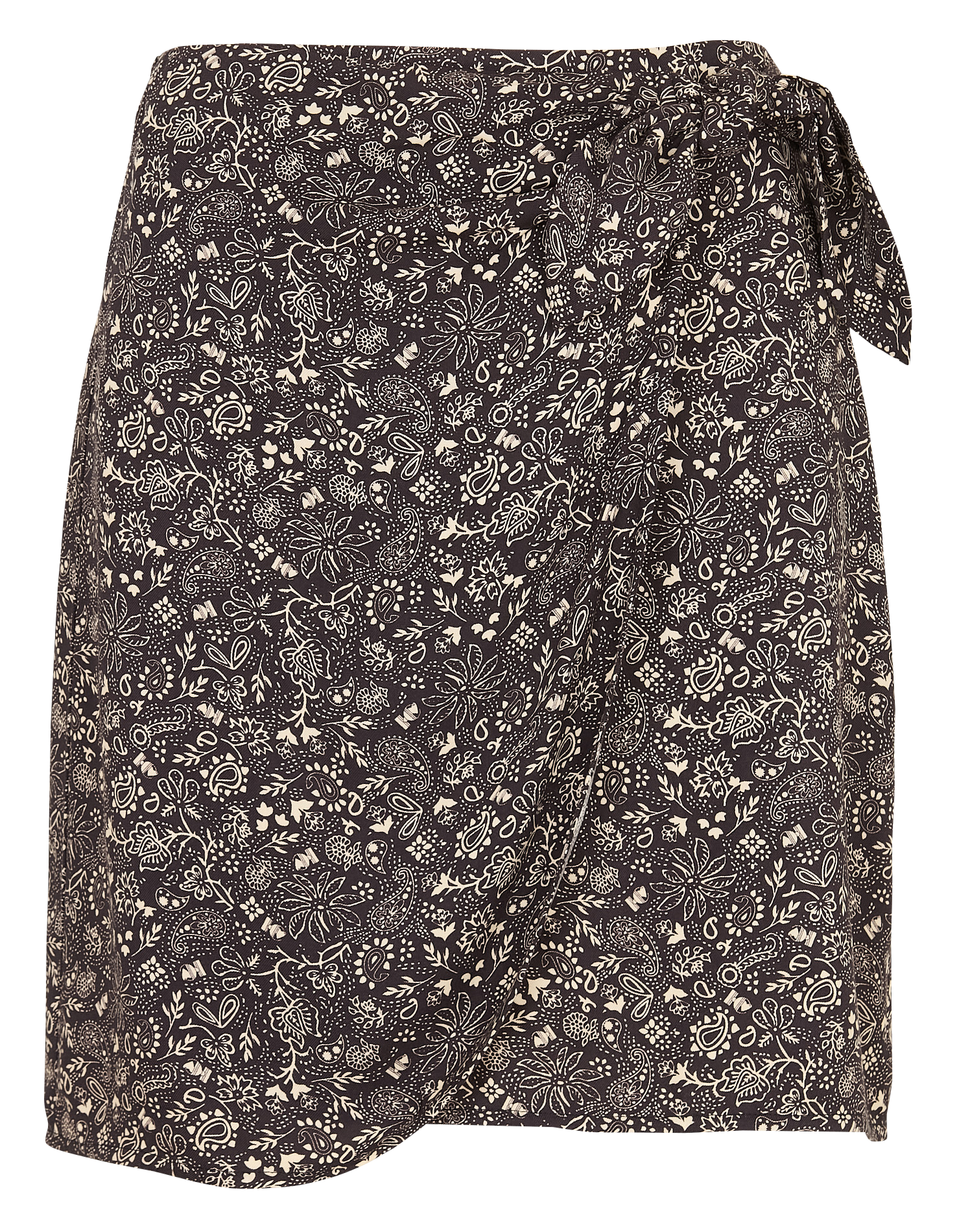 Printed wrap skirt I CODE Black