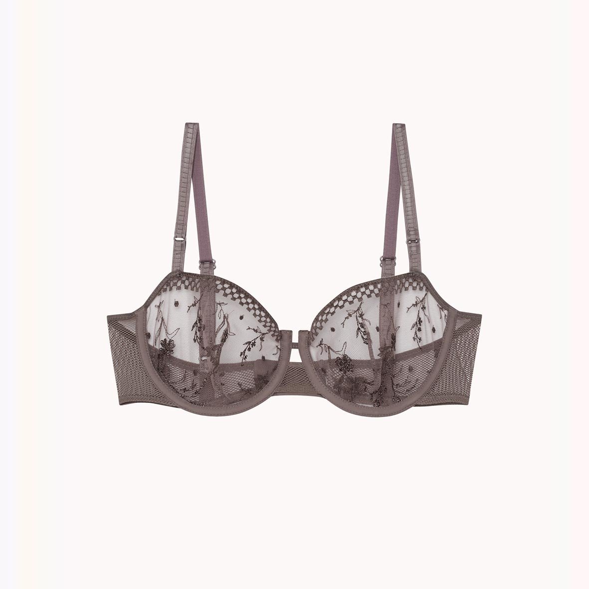 A Fleur De Toi demi-cup bra Grey
