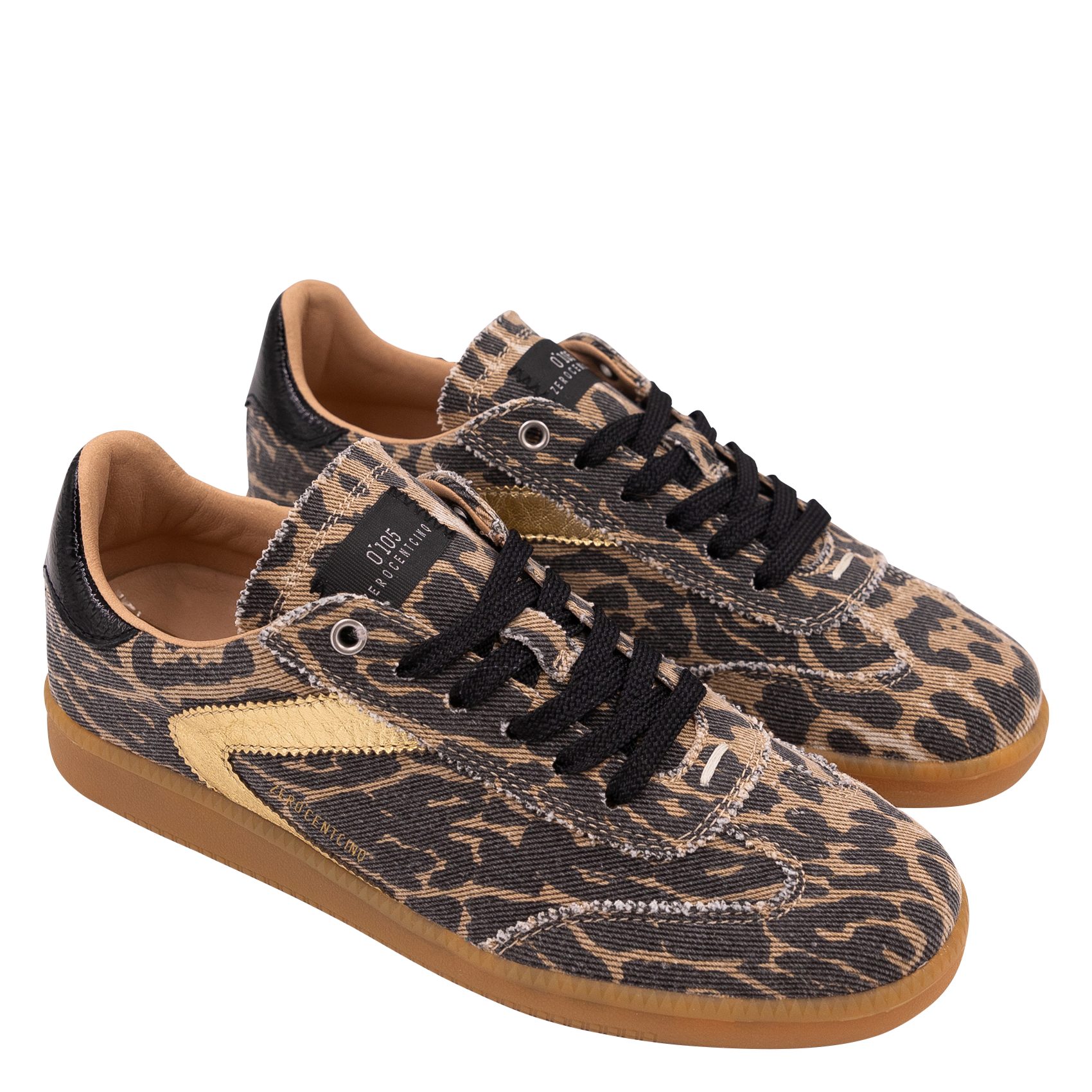 baskets basses imprimé léopard 0'105 Blanc