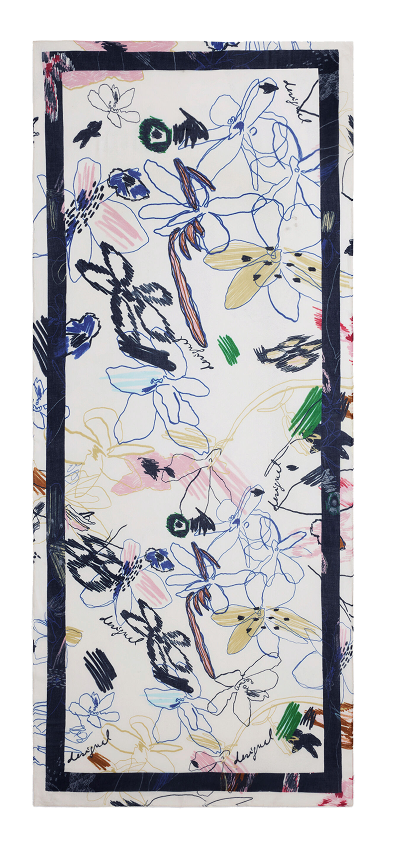 Foulard uni avec imprimé fleurs DESIGUAL Blanc