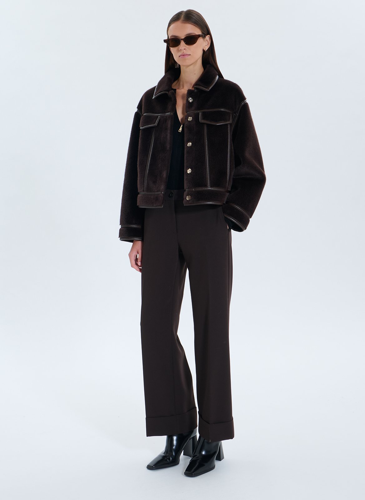 Short reversible oversized jacket ZAPA Brown