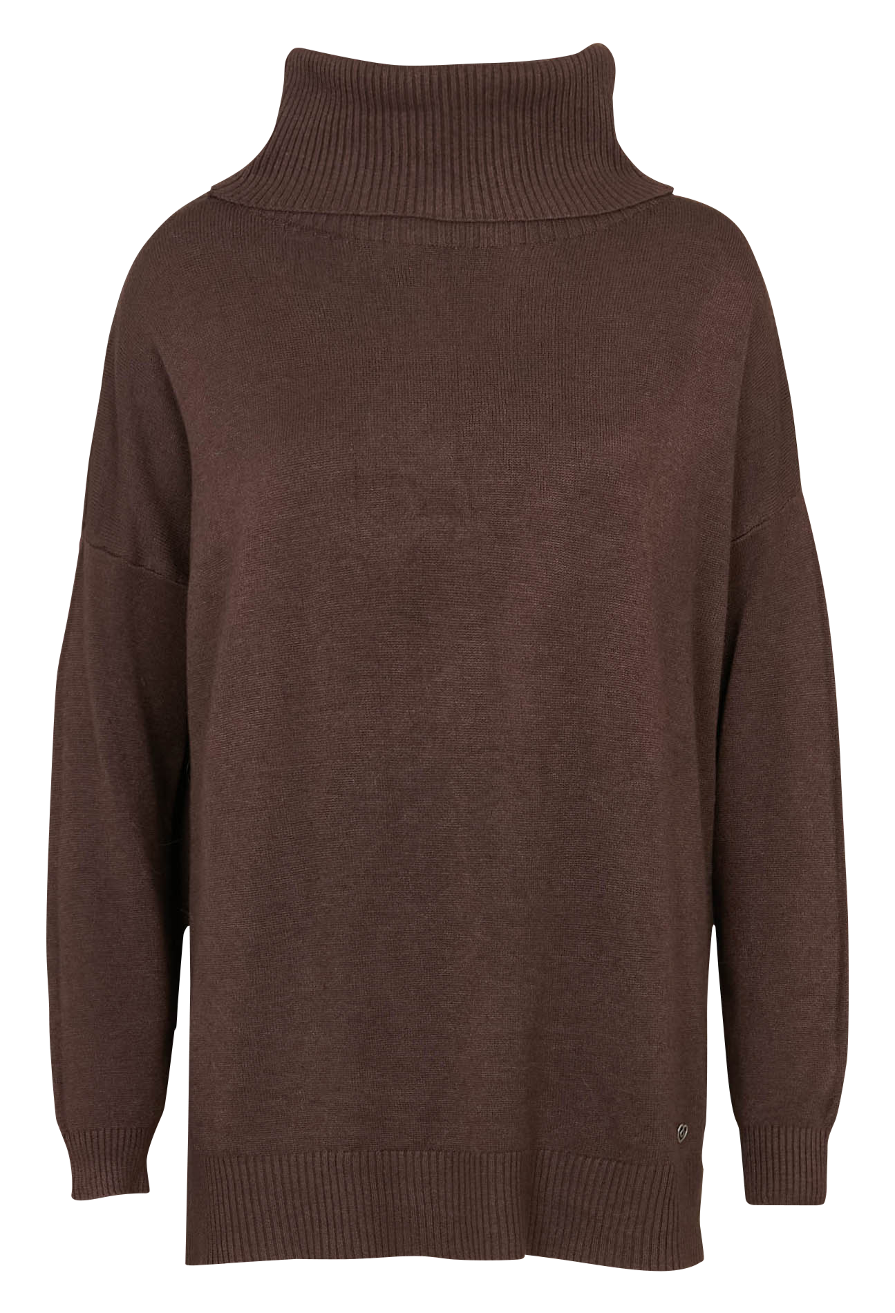 Pull droit col roulé chiné  PLEASE Marron