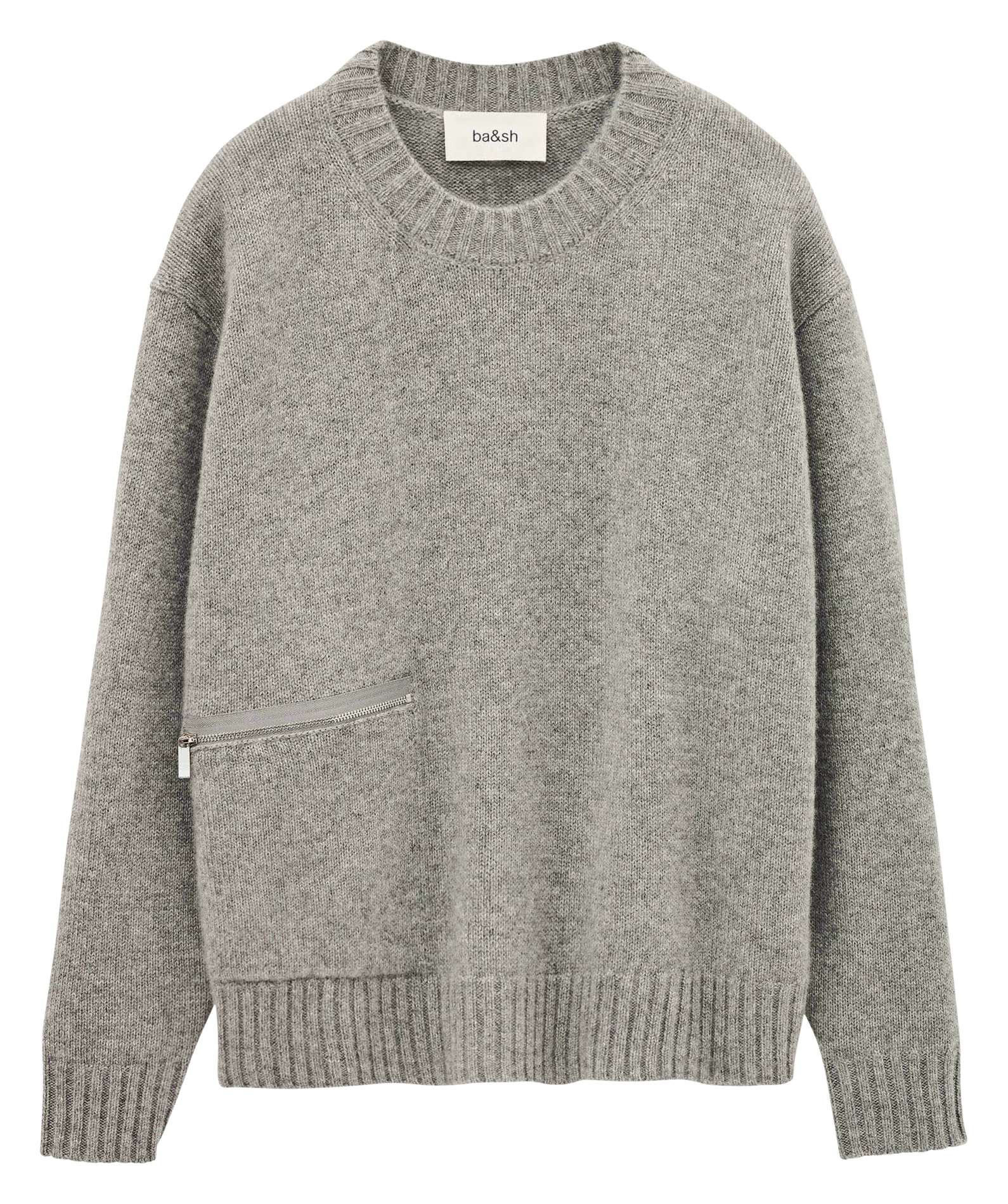 Pull oversize col rond en cachemire BA&SH Noir