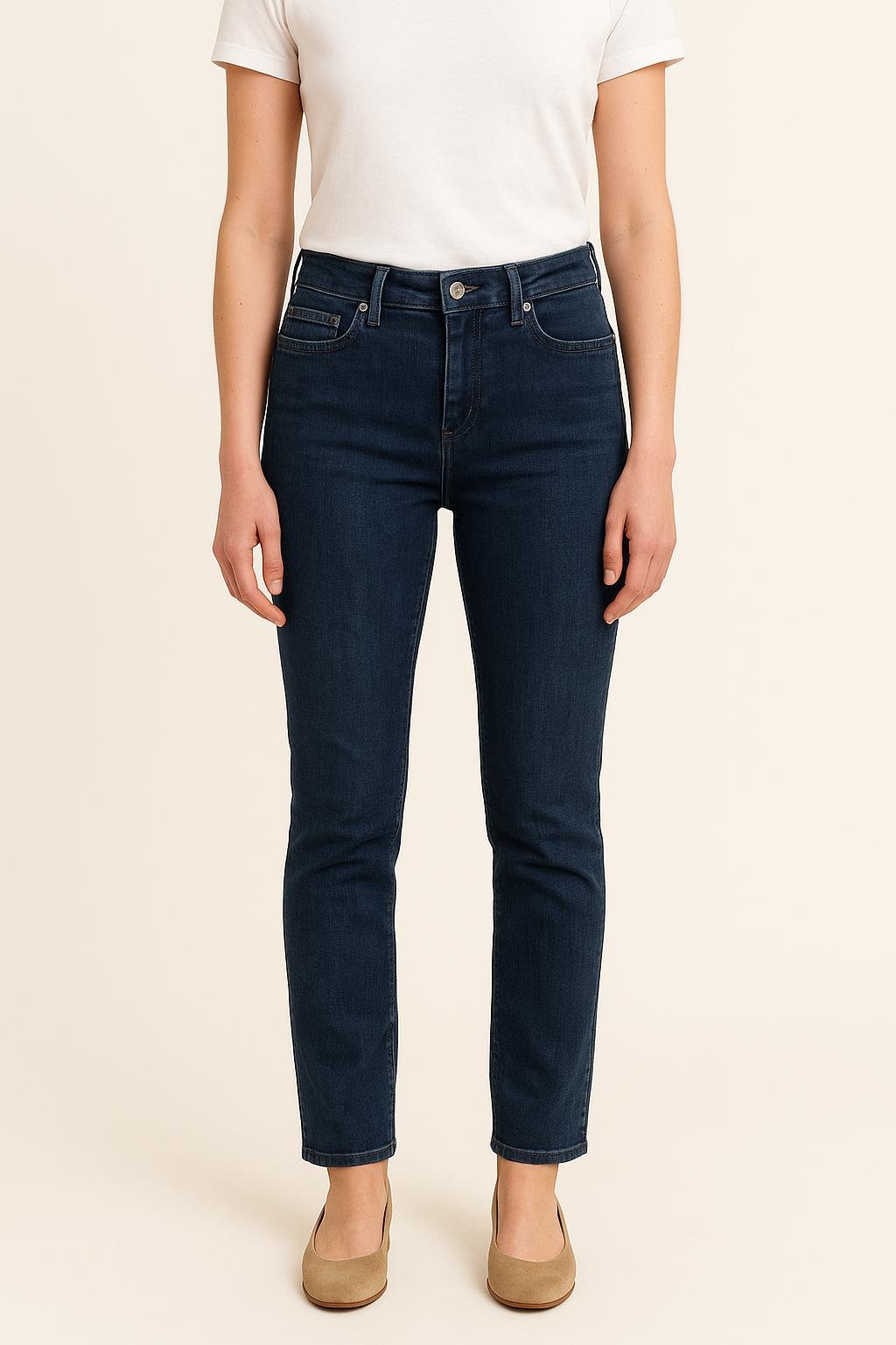 Cropped slim jeans with studs ACNE STUDIOS - Seconde Main Blue