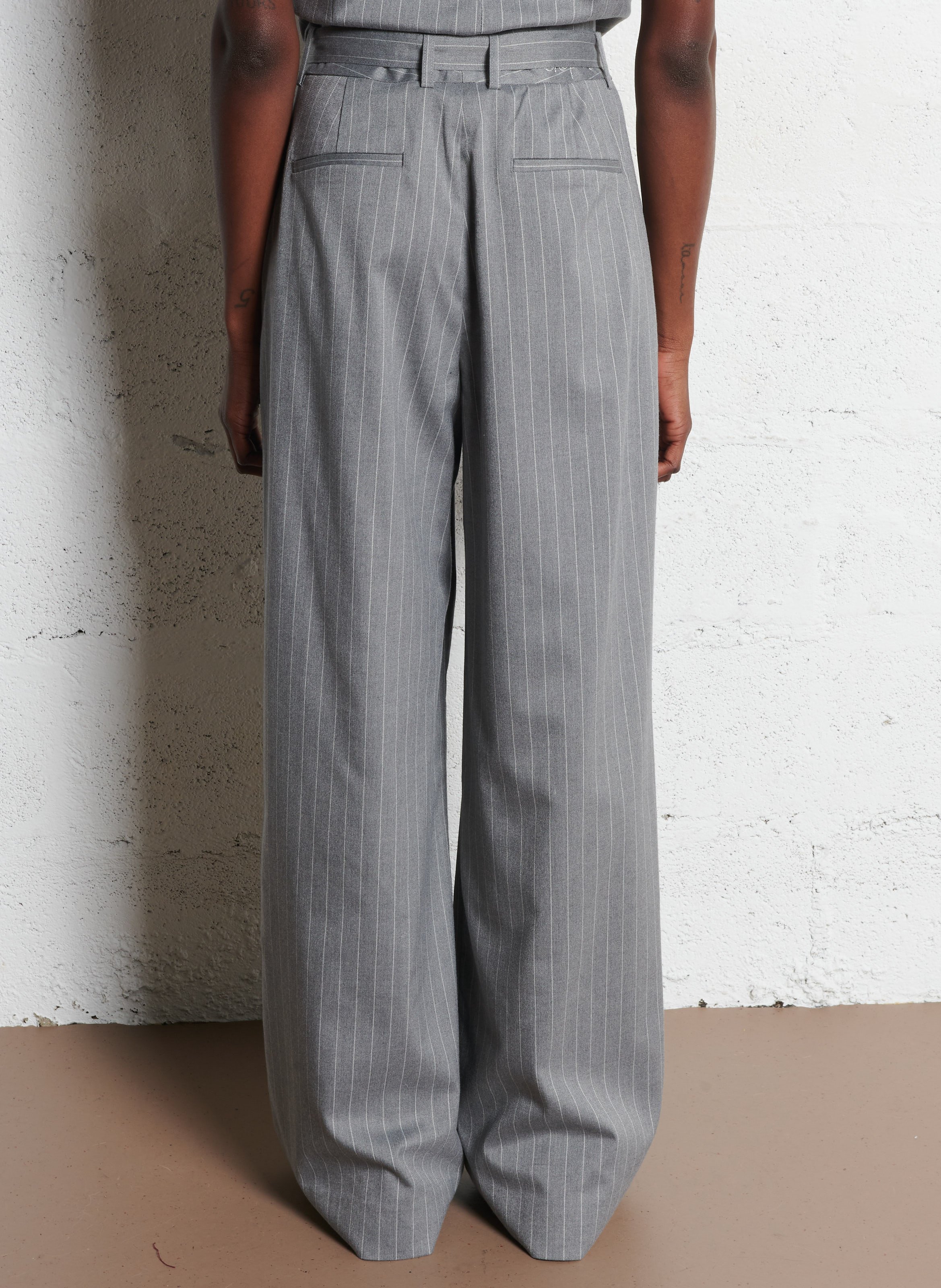 Wijde, gestreepte broek FABIENNE CHAPOT Wit