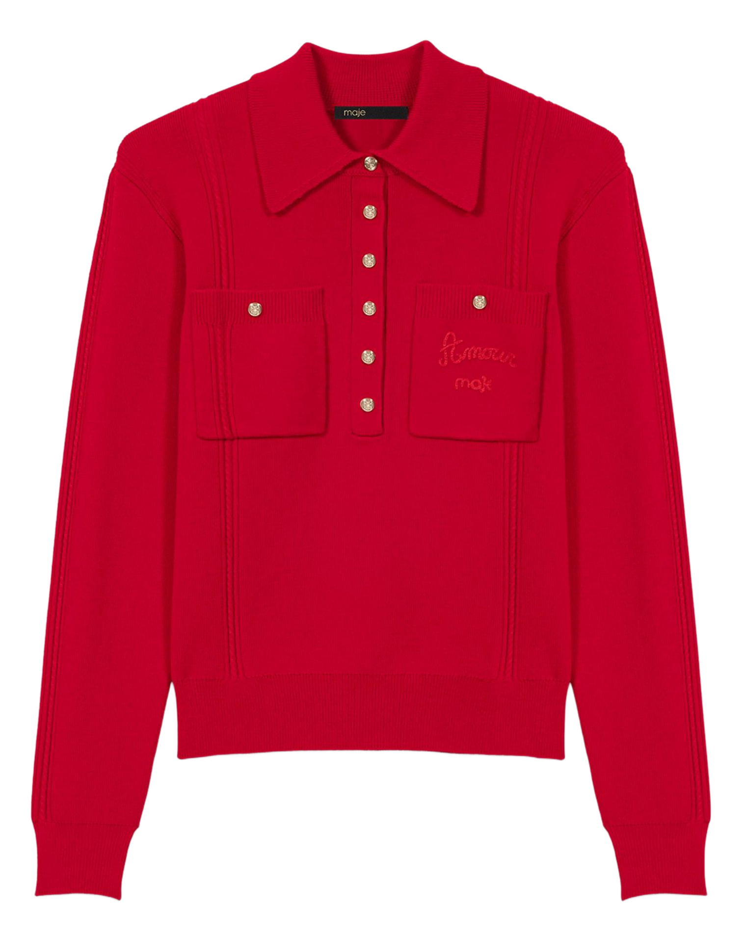Pull col classique MAJE Rouge