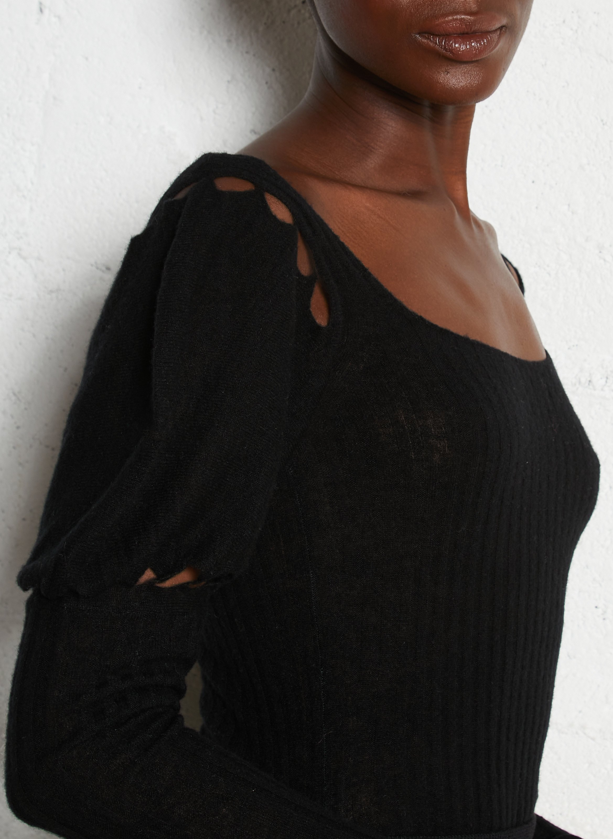 Pull près du corps en laine mélangée MES DEMOISELLES Noir