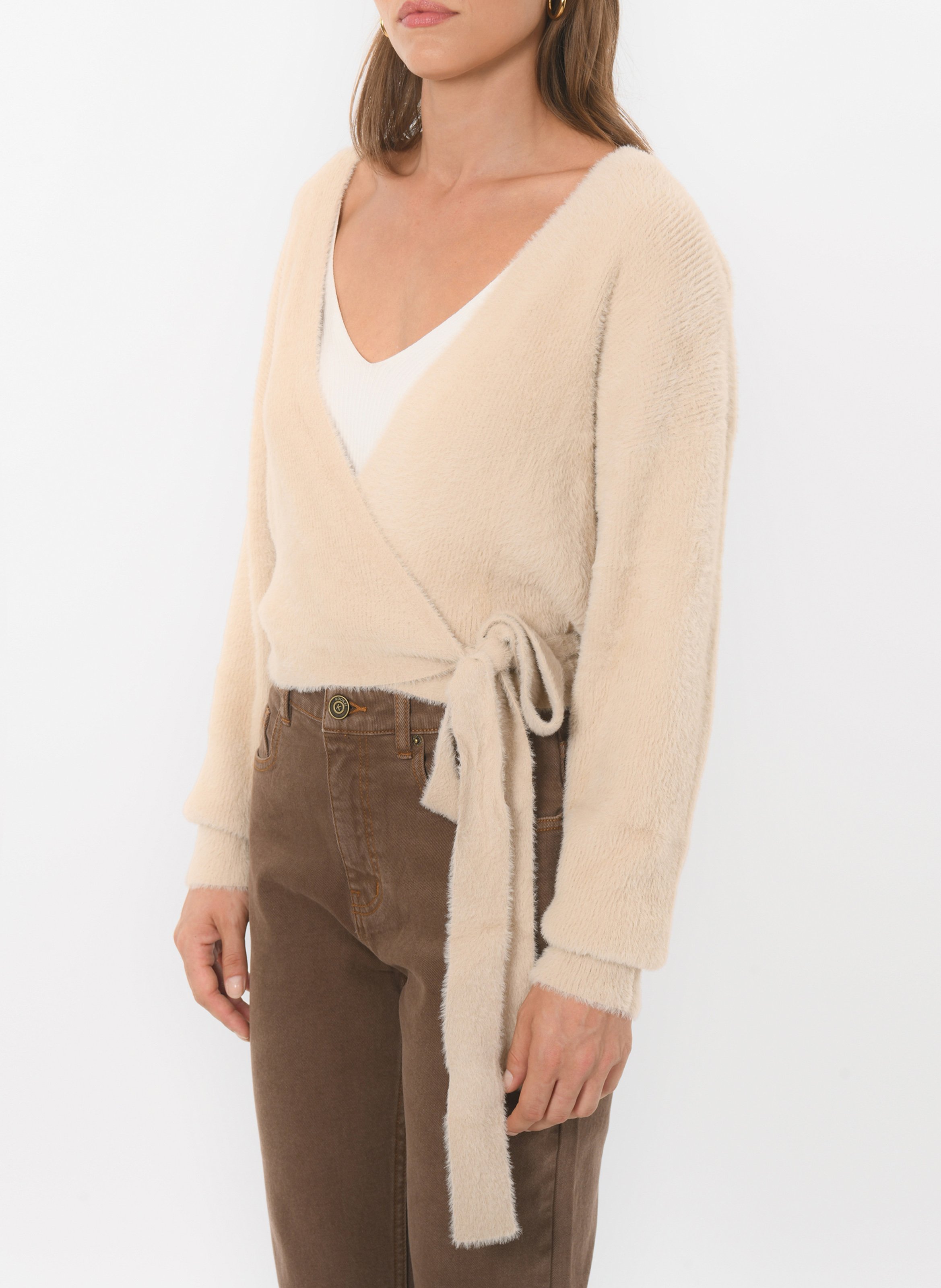 Oversized vest V-hals KOOKAI Beige