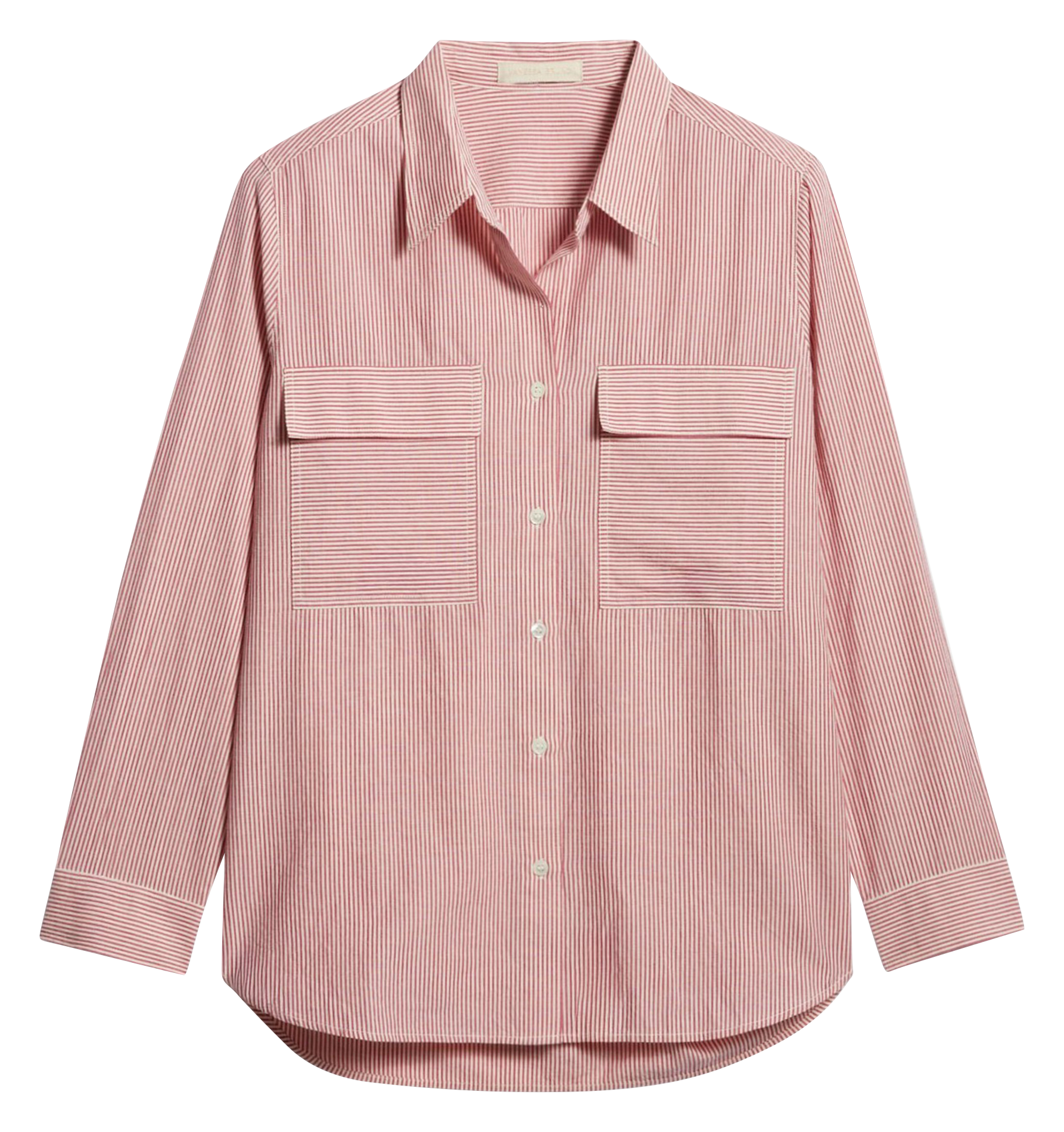 Straight-cut striped cotton shirt with classic collar VANESSA BRUNO Pink