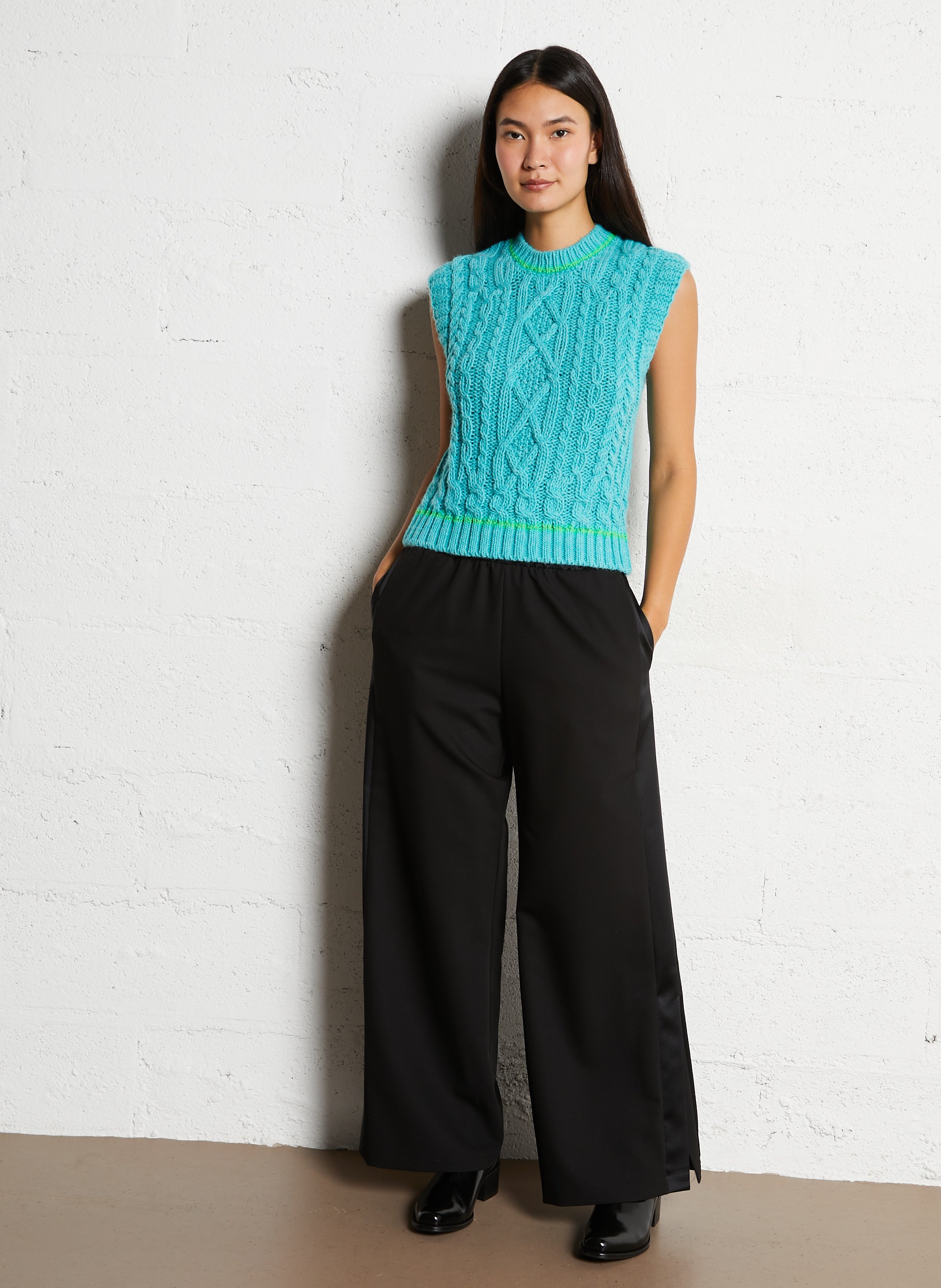 Pantalon large taille haute IMPERIAL Noir