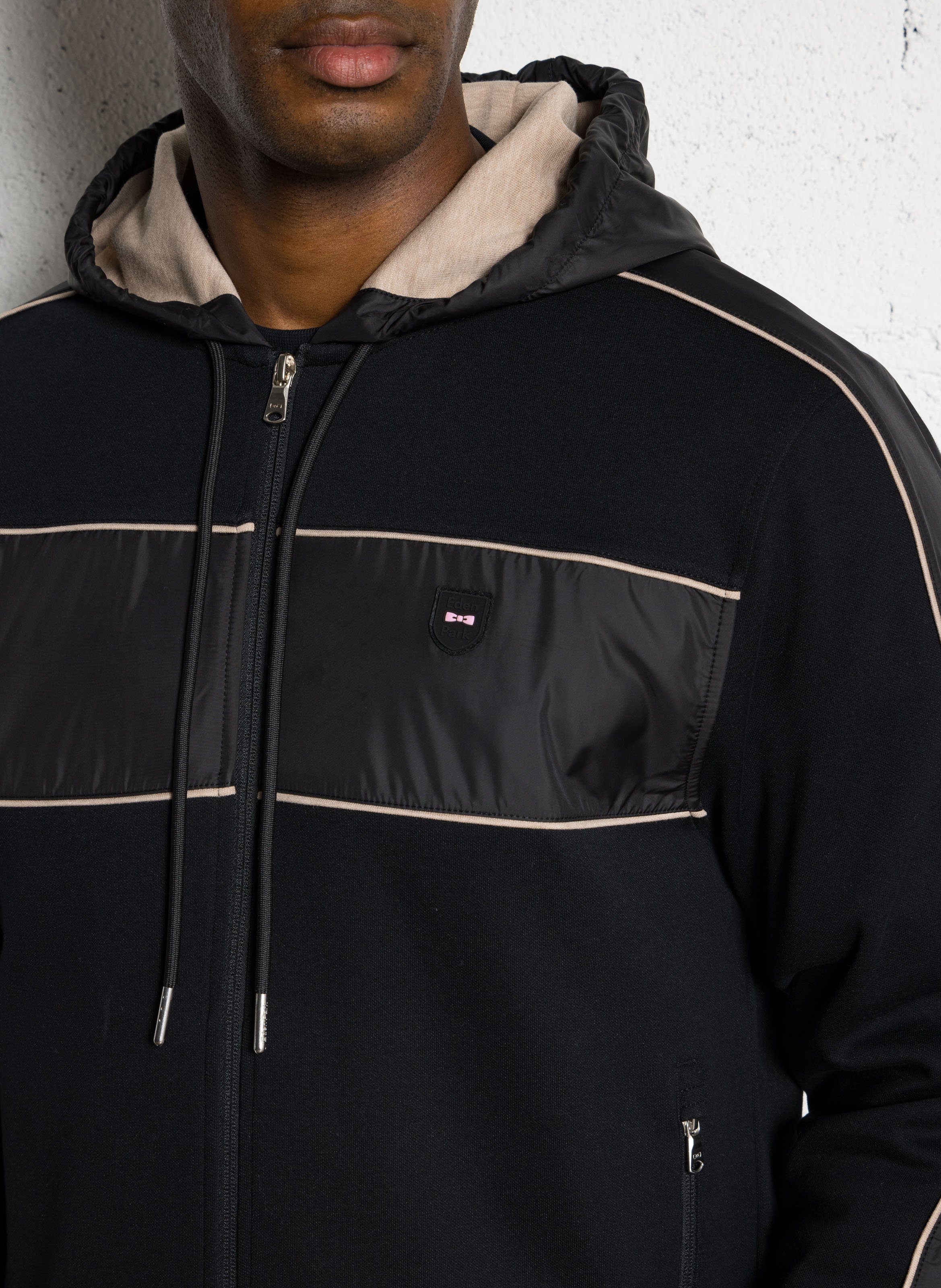 Sweat zippé à capuche EDEN PARK Noir