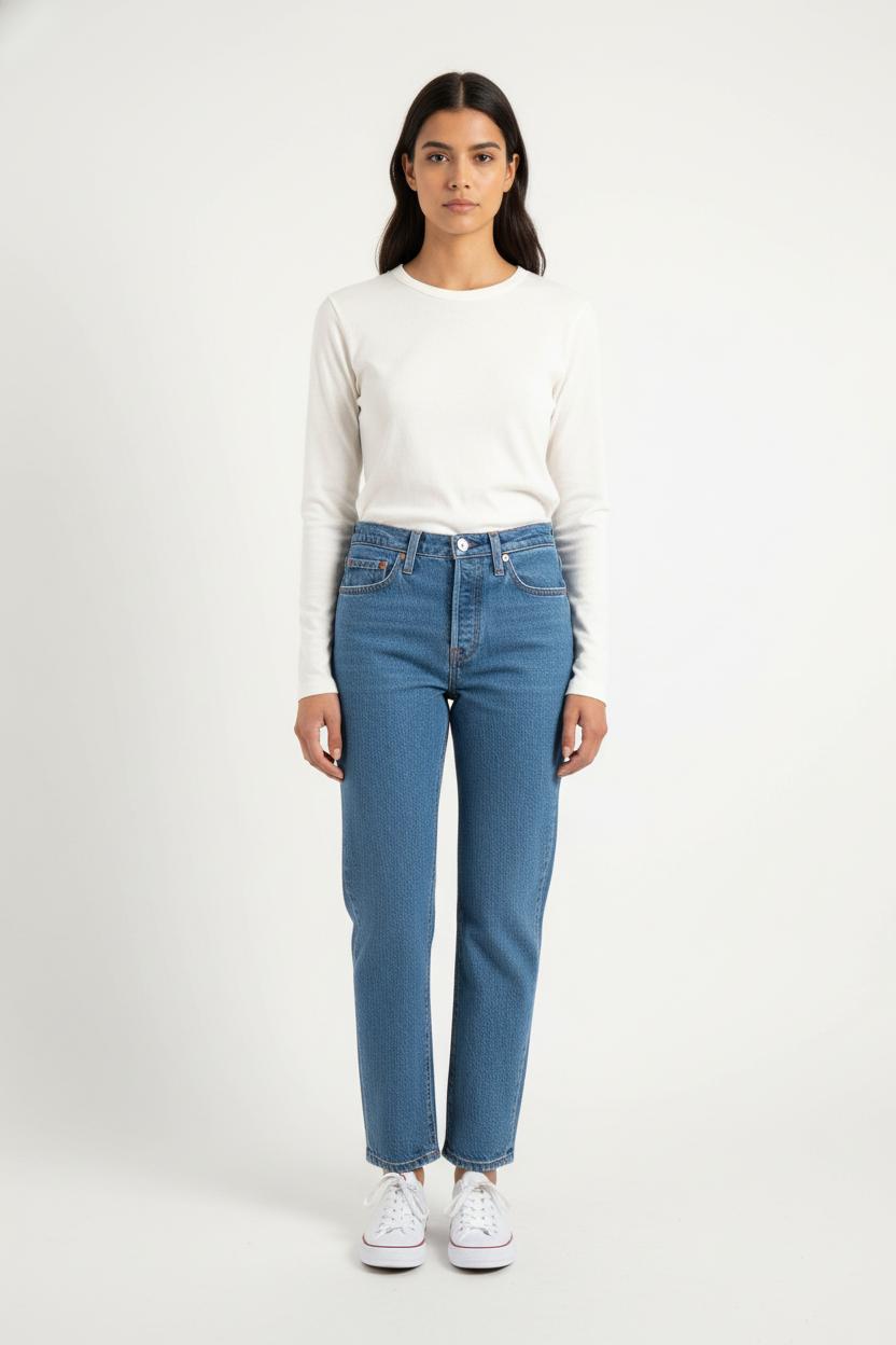 Cropped slim jeans with studs LEVI'S - Seconde main Blue
