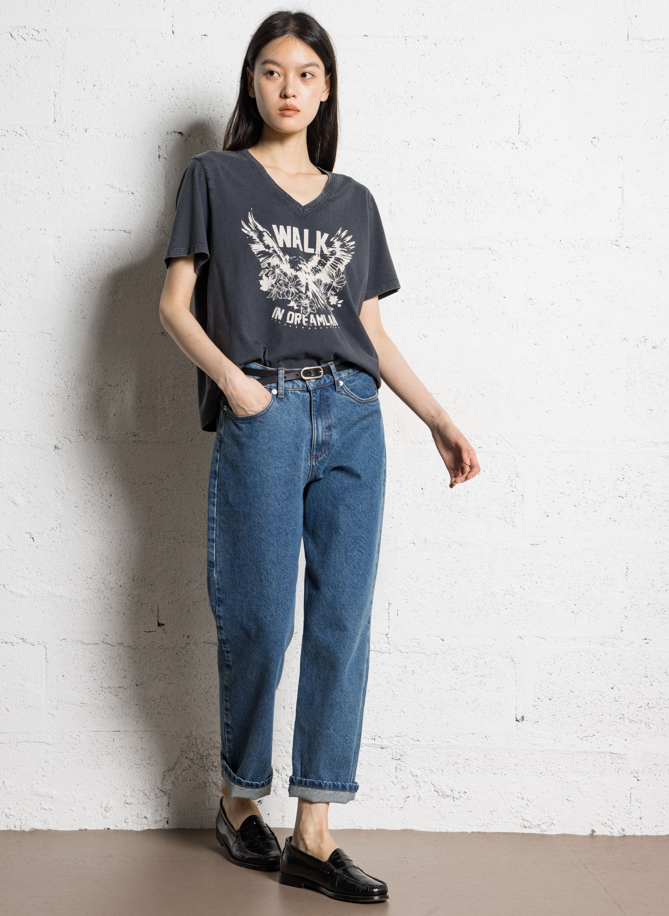 Basic cotton T-shirt IKKS Black