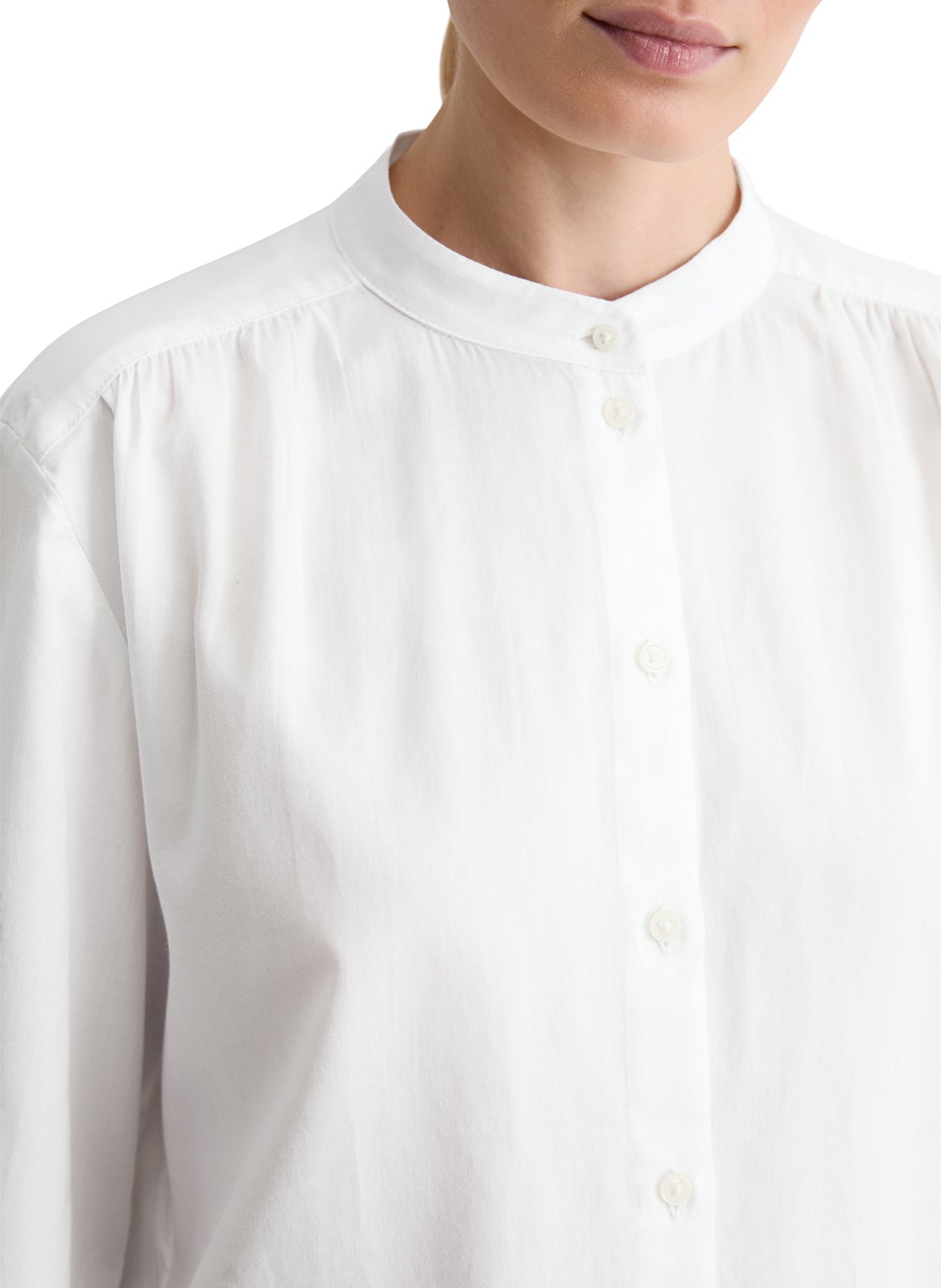 Baumwollbluse mit Rundhalsausschnitt MARC O'POLO Weiss