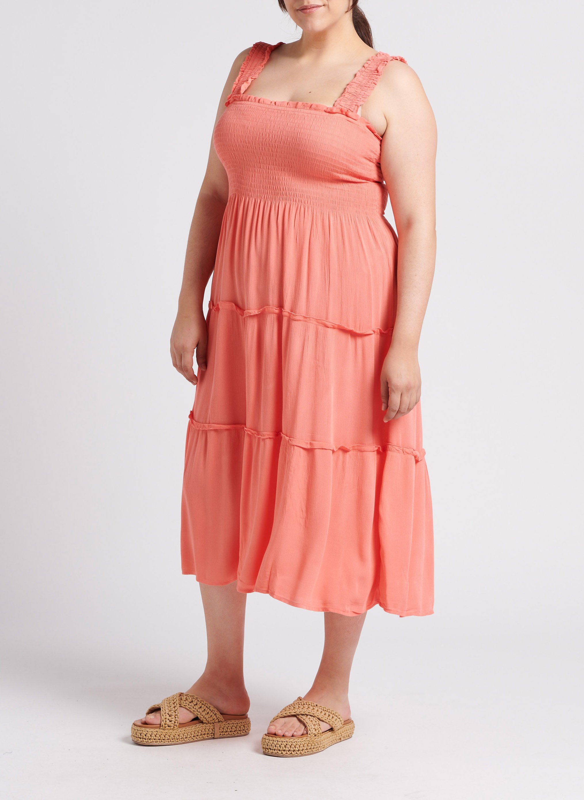 Robe col carré ample à imprimé VERO MODA CURVE Orange