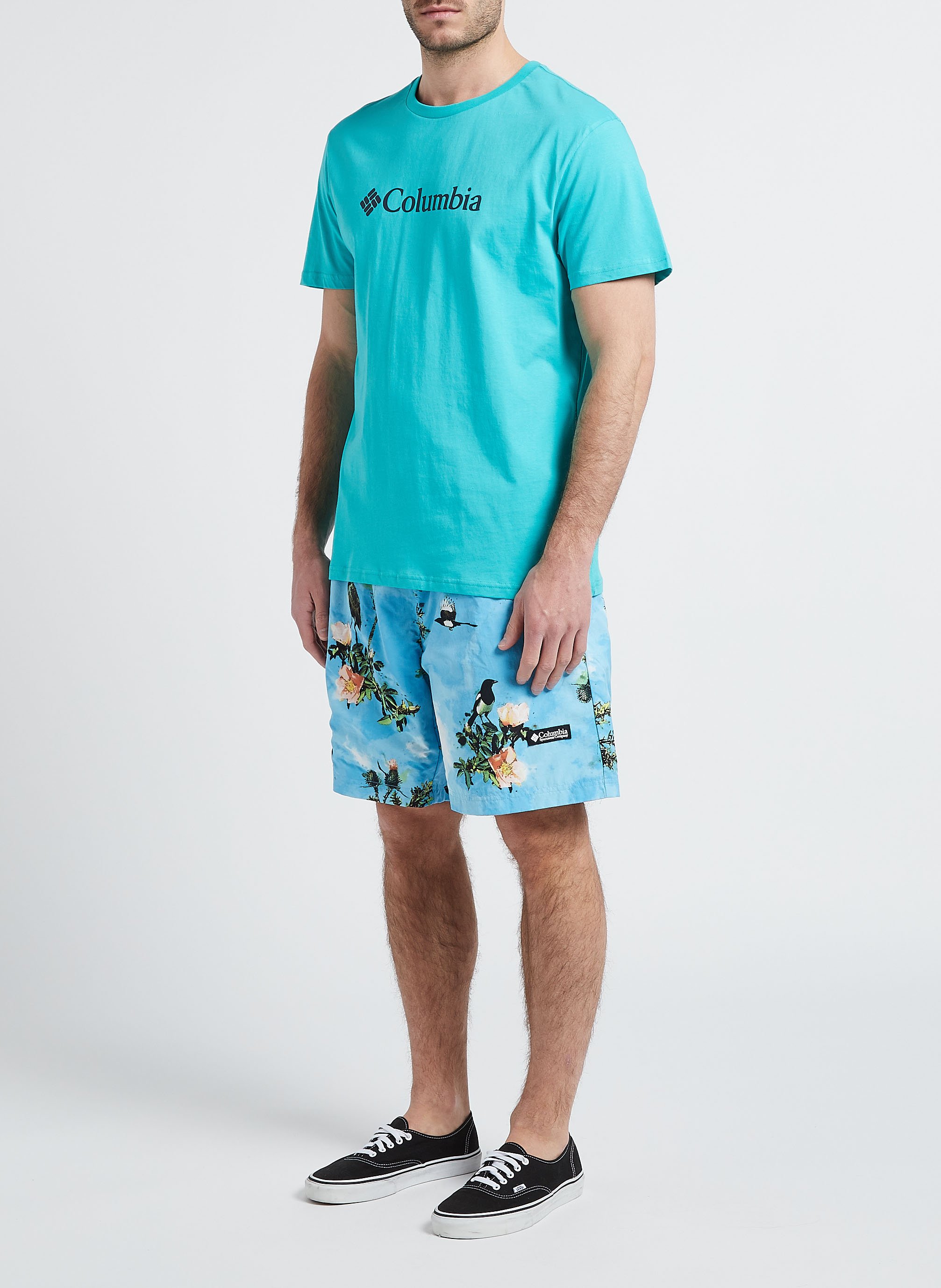 Reversible printed Bermuda shorts COLUMBIA Beige