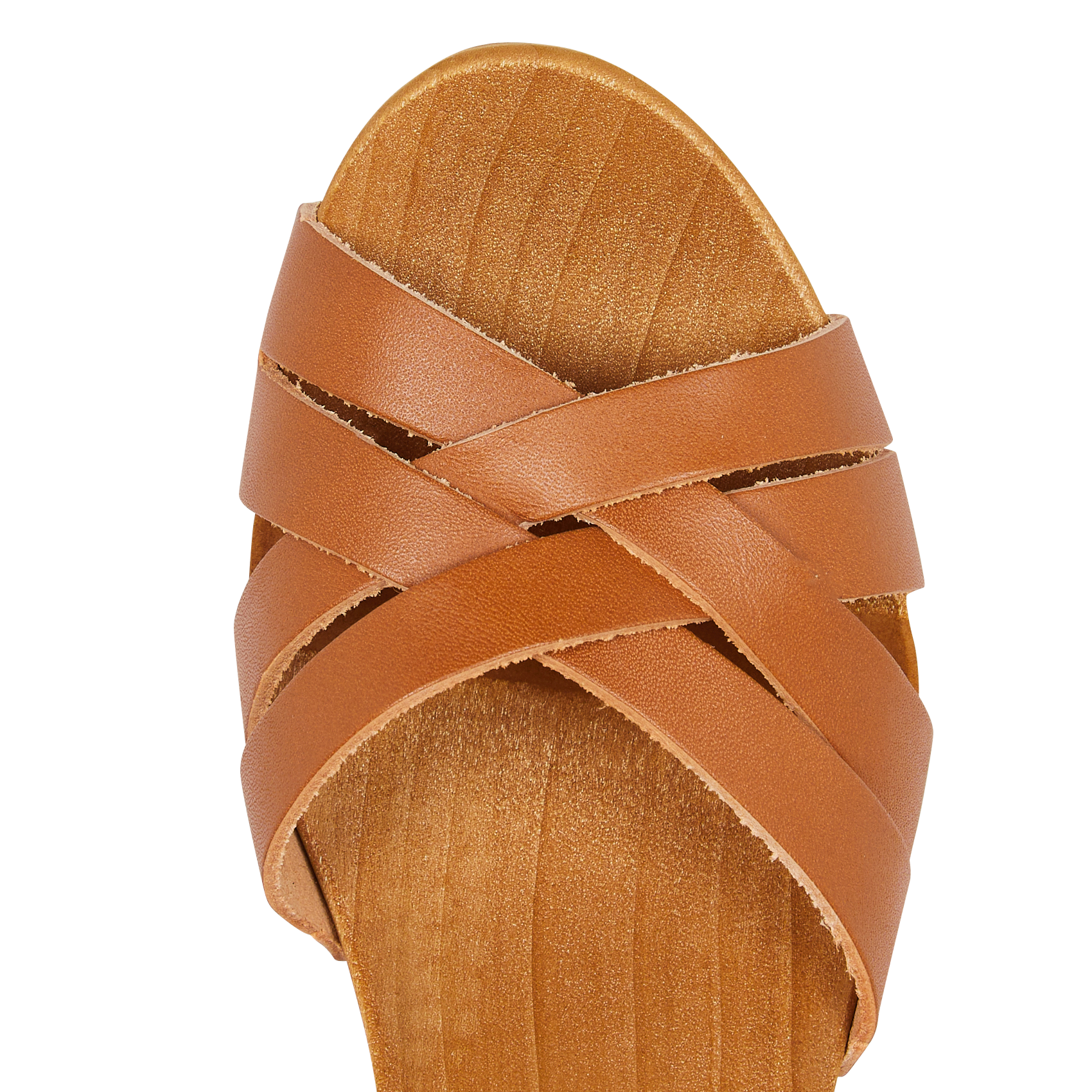 Sandalen mit überkreuzten Lederriemen und Absätzen BOSABO Braun