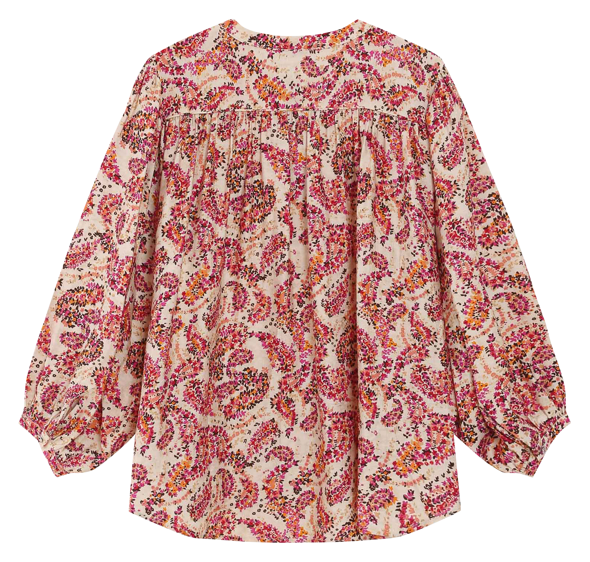 Chemise oversize col rond imprimé GRACE ET MILA Orange